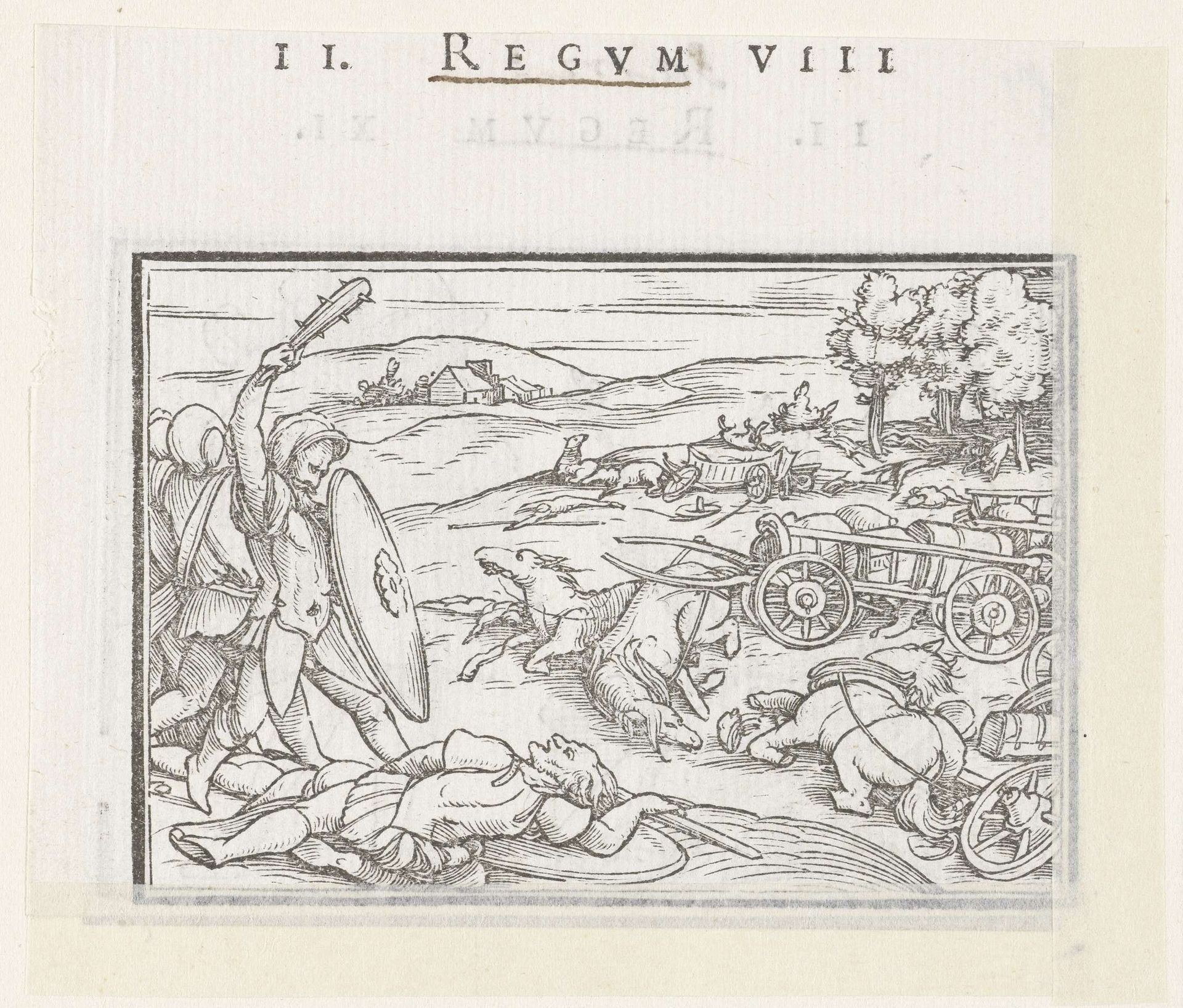 Leger van David schakelt de strijdwagens en het voetvolk van koning Hadadezer uit by Hans (II) Holbein