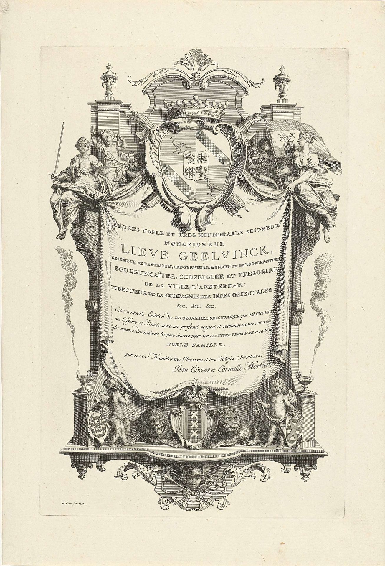 Allegorische titelpagina met verwijzingen naar de stad Amsterdam by Bernard Picart