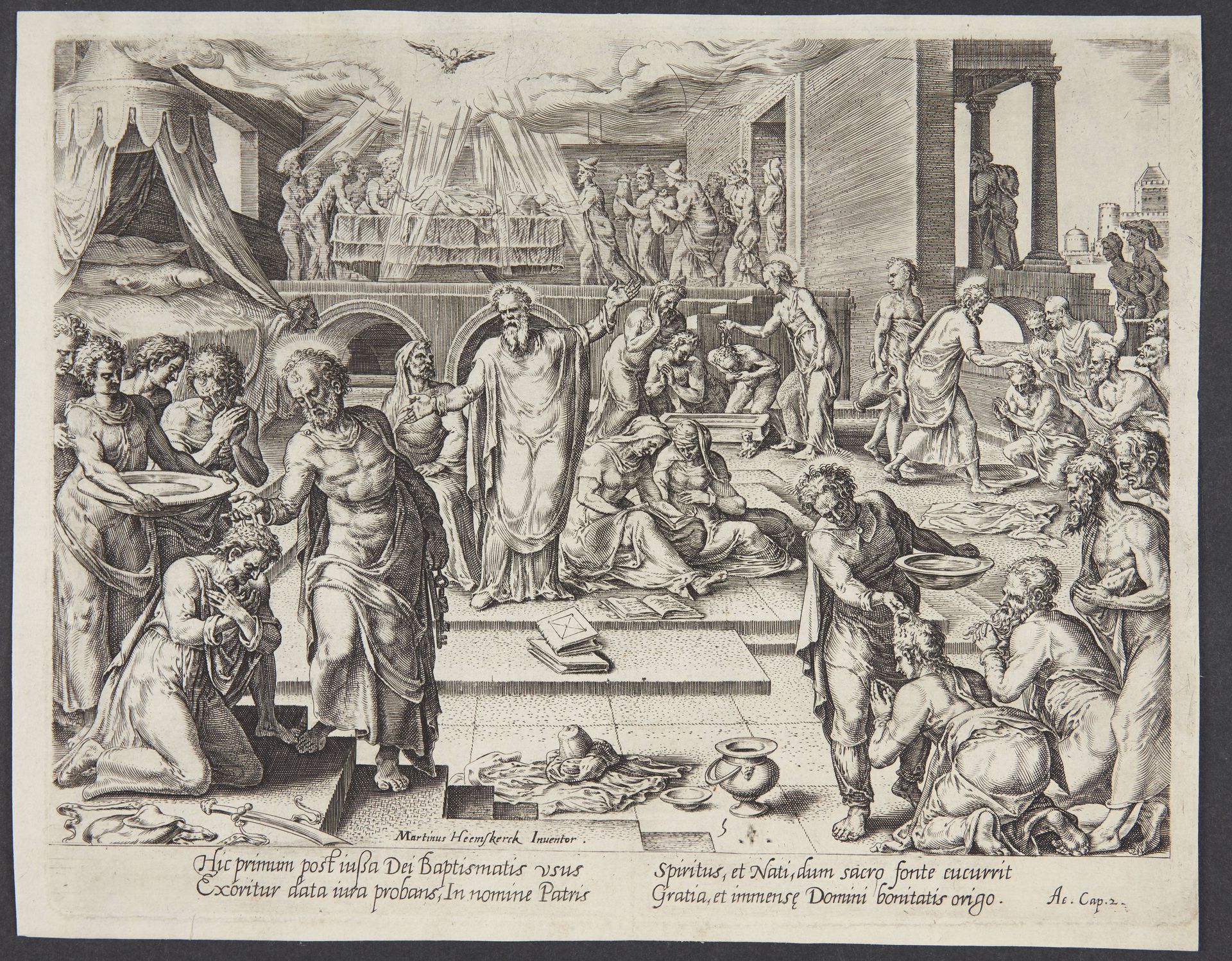 The Apostles baptizing in Jerusalem by Philips Galle