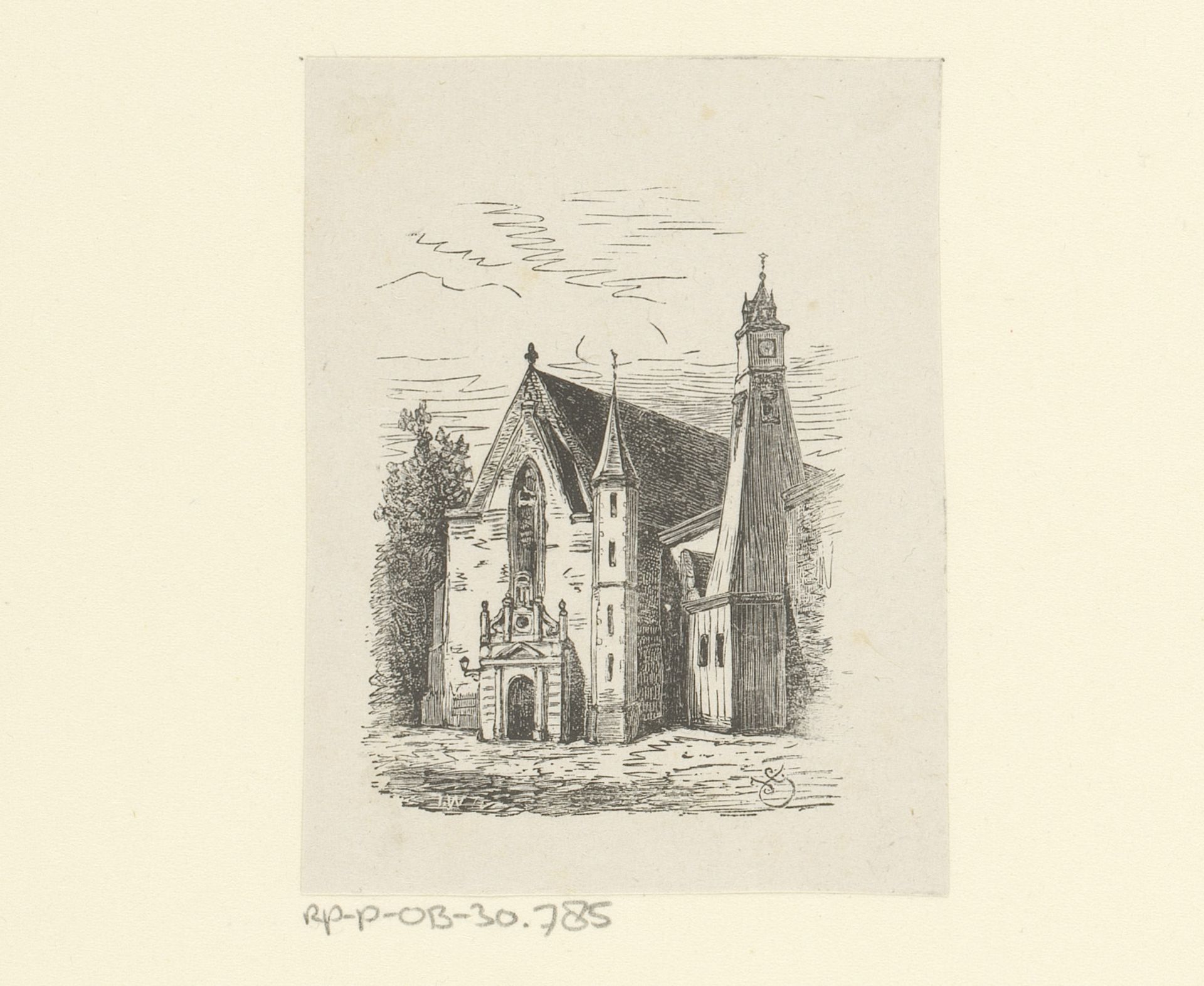 Gezicht op een kerk by Isaac Weissenbruch