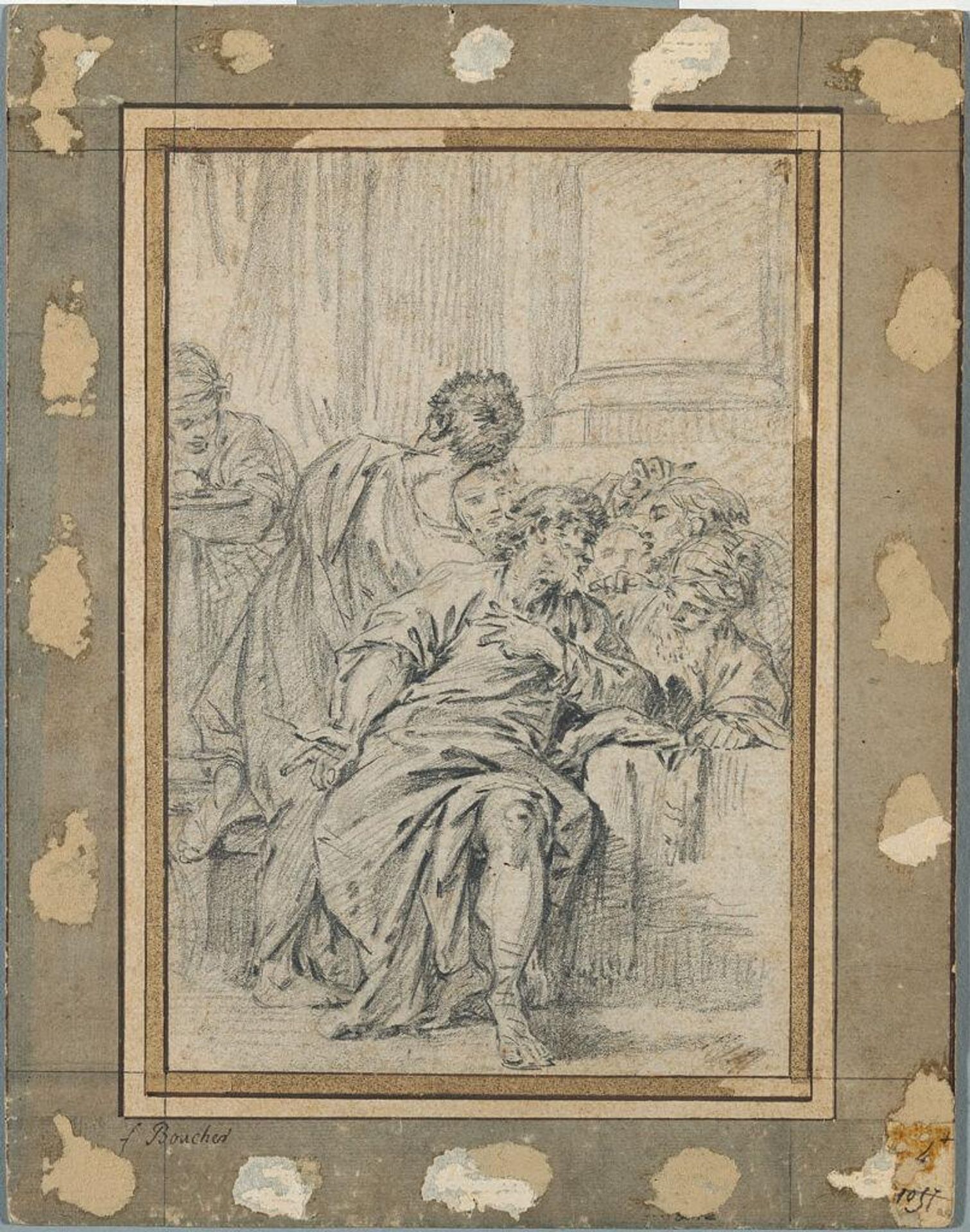 Male Figures in Dispute by FranÃ§ois Boucher