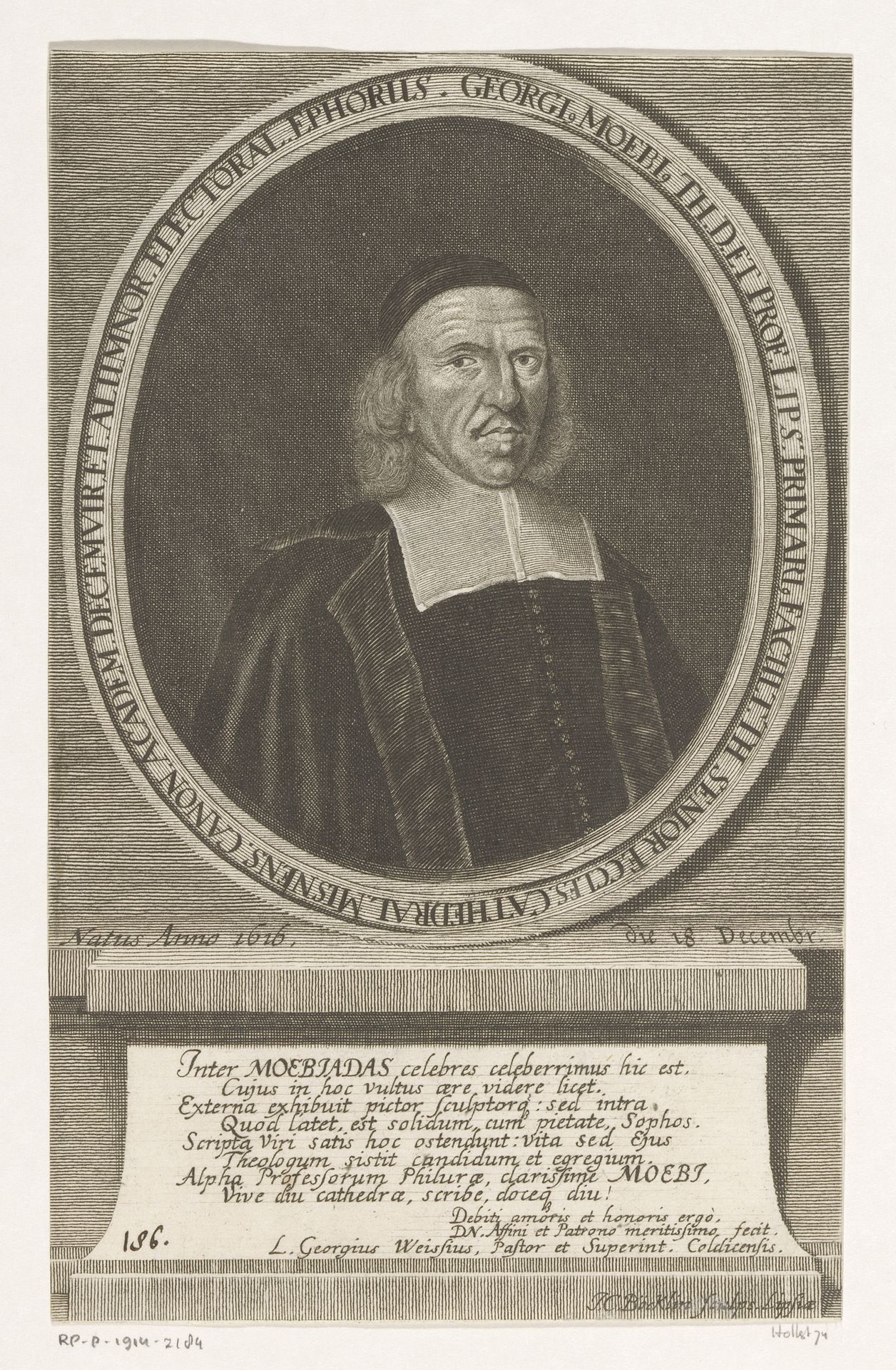 Portret van Georg Moebius by Johann Christoph Boecklin