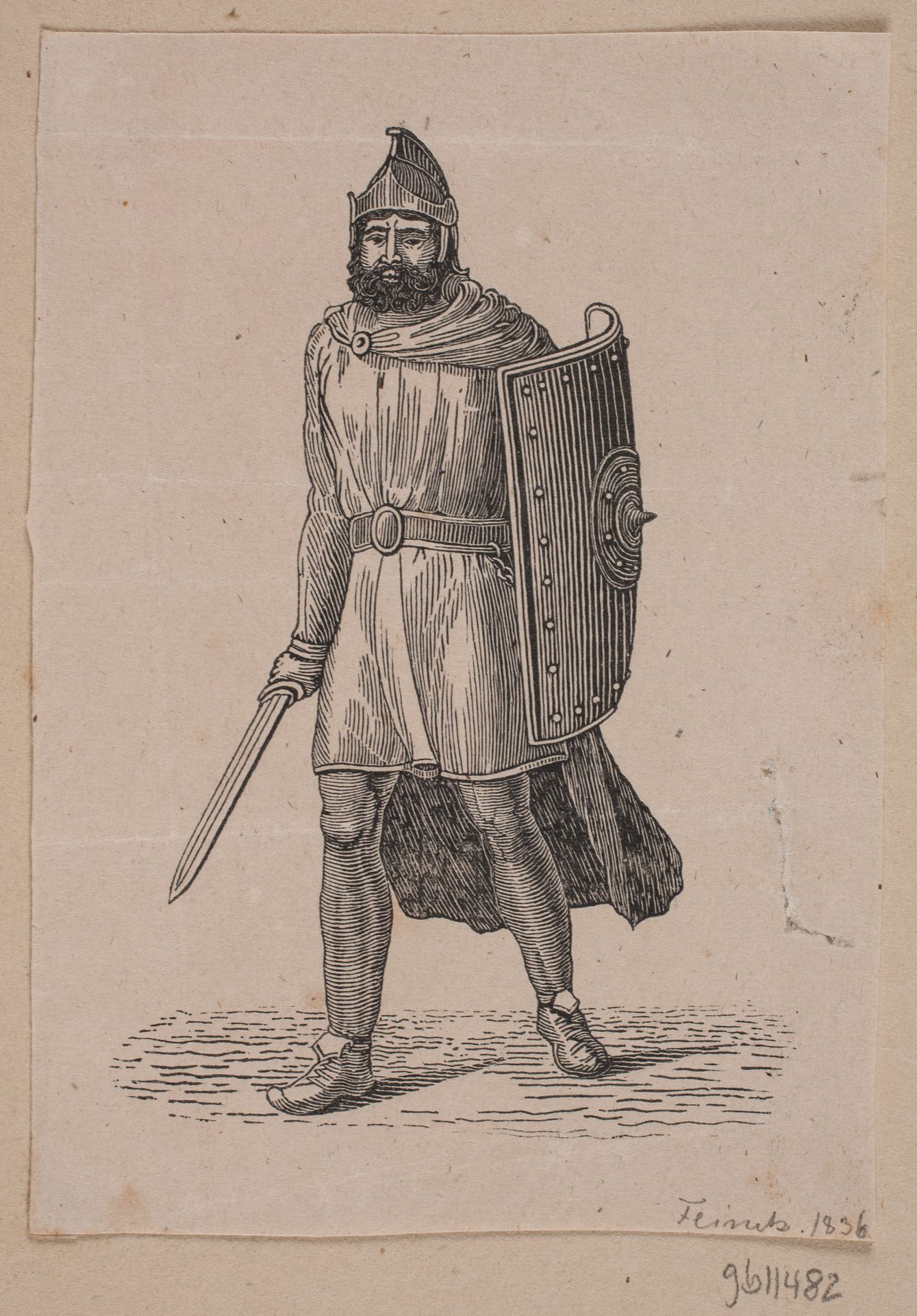 Gående kriger med skjold by Andreas Flinch