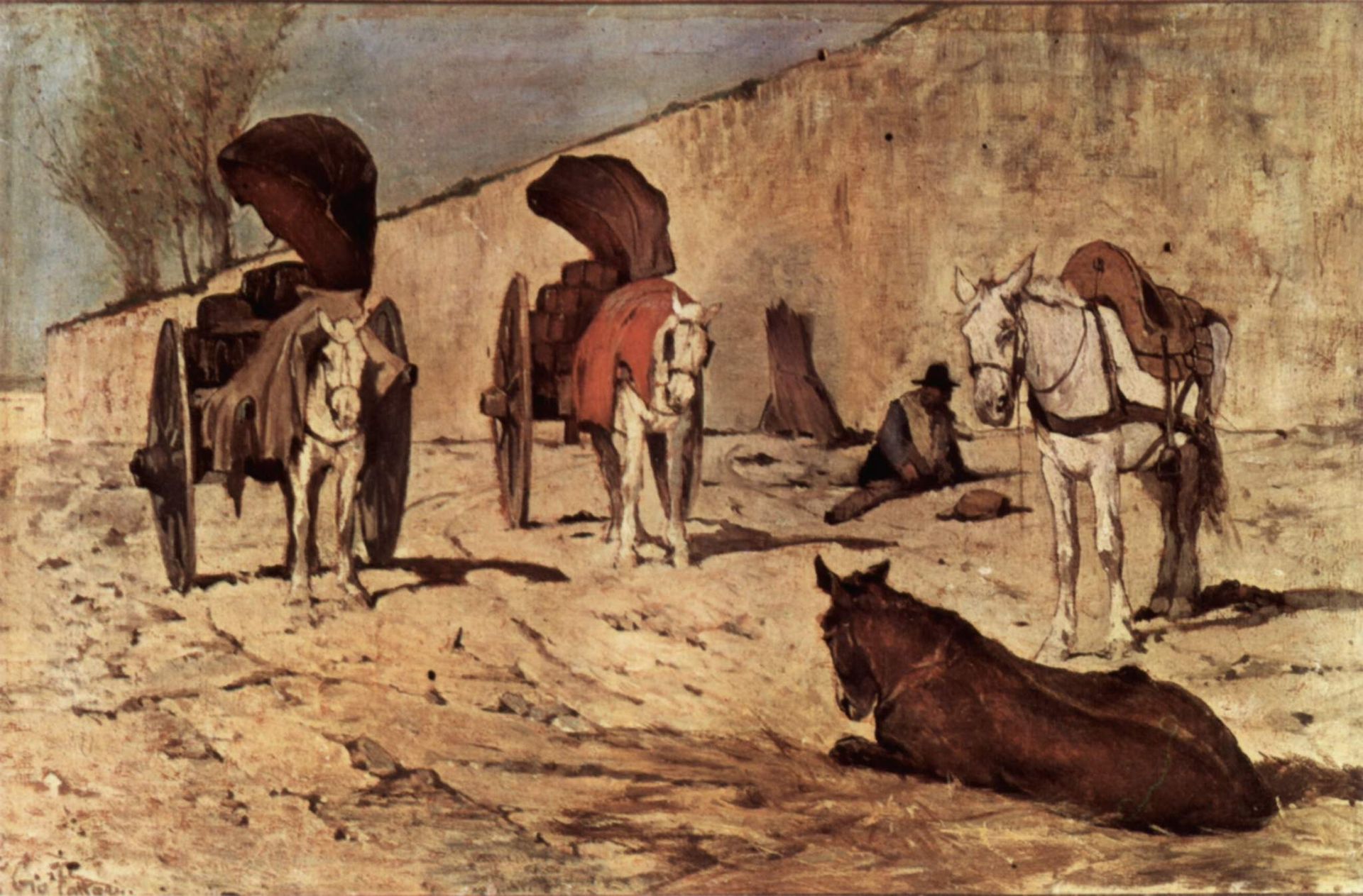 Roman transport wagons by Giovanni Fattori