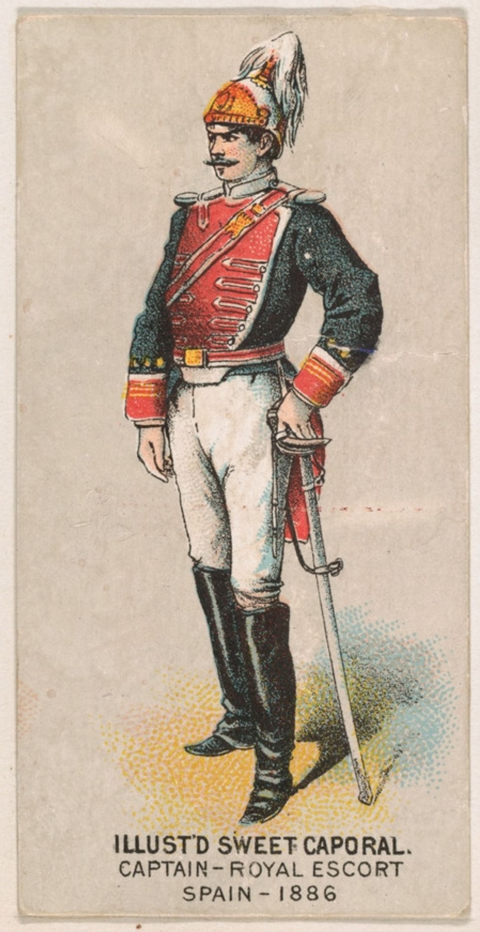 Captain, Royal Escort, Spain, 1886, from the Military Series (N224) issued by Kinney Tobacco Company to promote Sweet Caporal Cigarettes by Kinney Brothers Tobacco Company