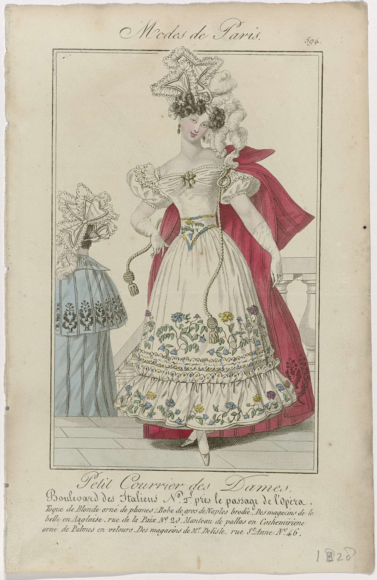 Petit Courrier des Dames, 1828, No. 594 : Toque de Blond (...) by Anonymous