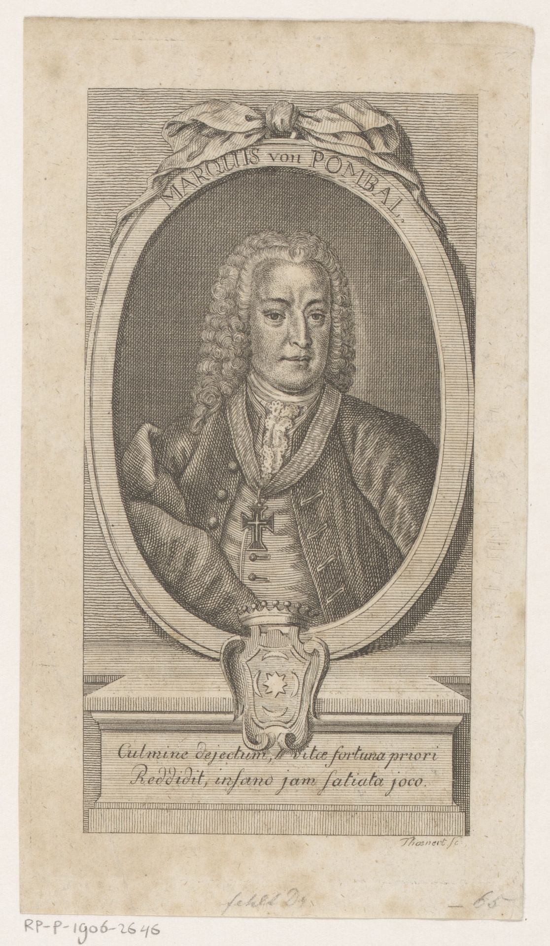 Portret van Sebastião de Melo by Medardus Thoenert