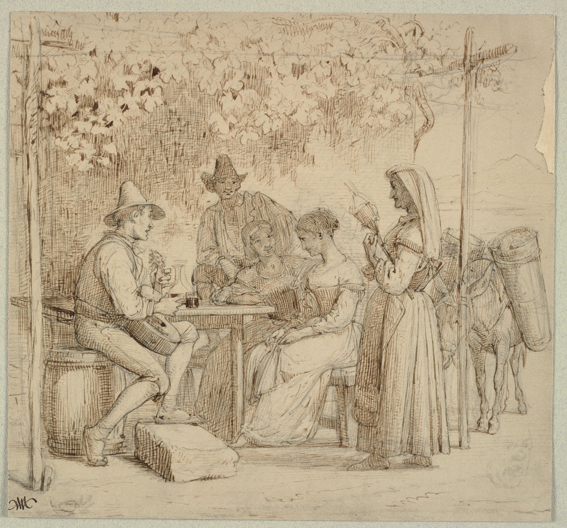 Udenfor et osteri by Wilhelm Marstrand