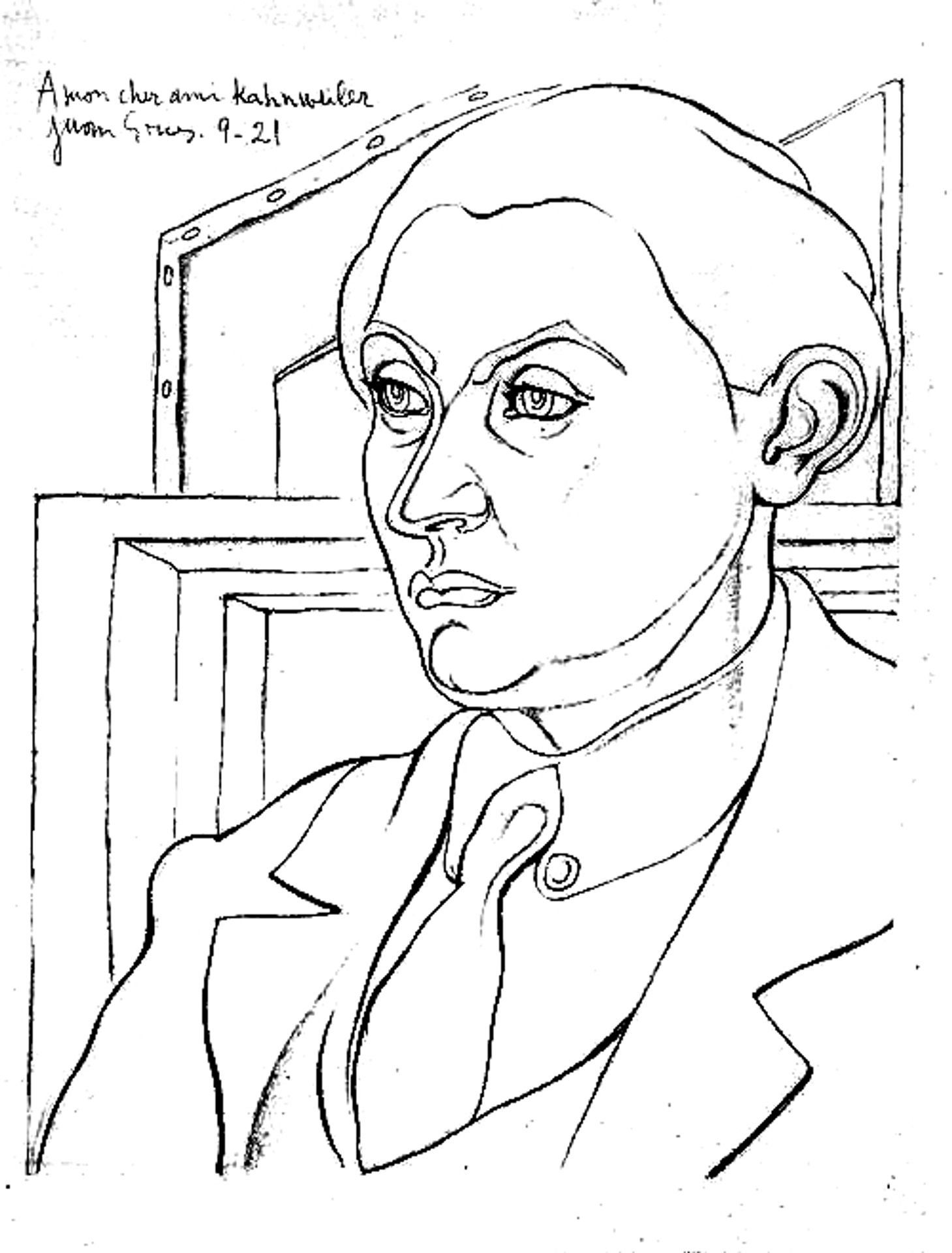 Portrait Daniel Henry Kahnweiler by Juan Gris