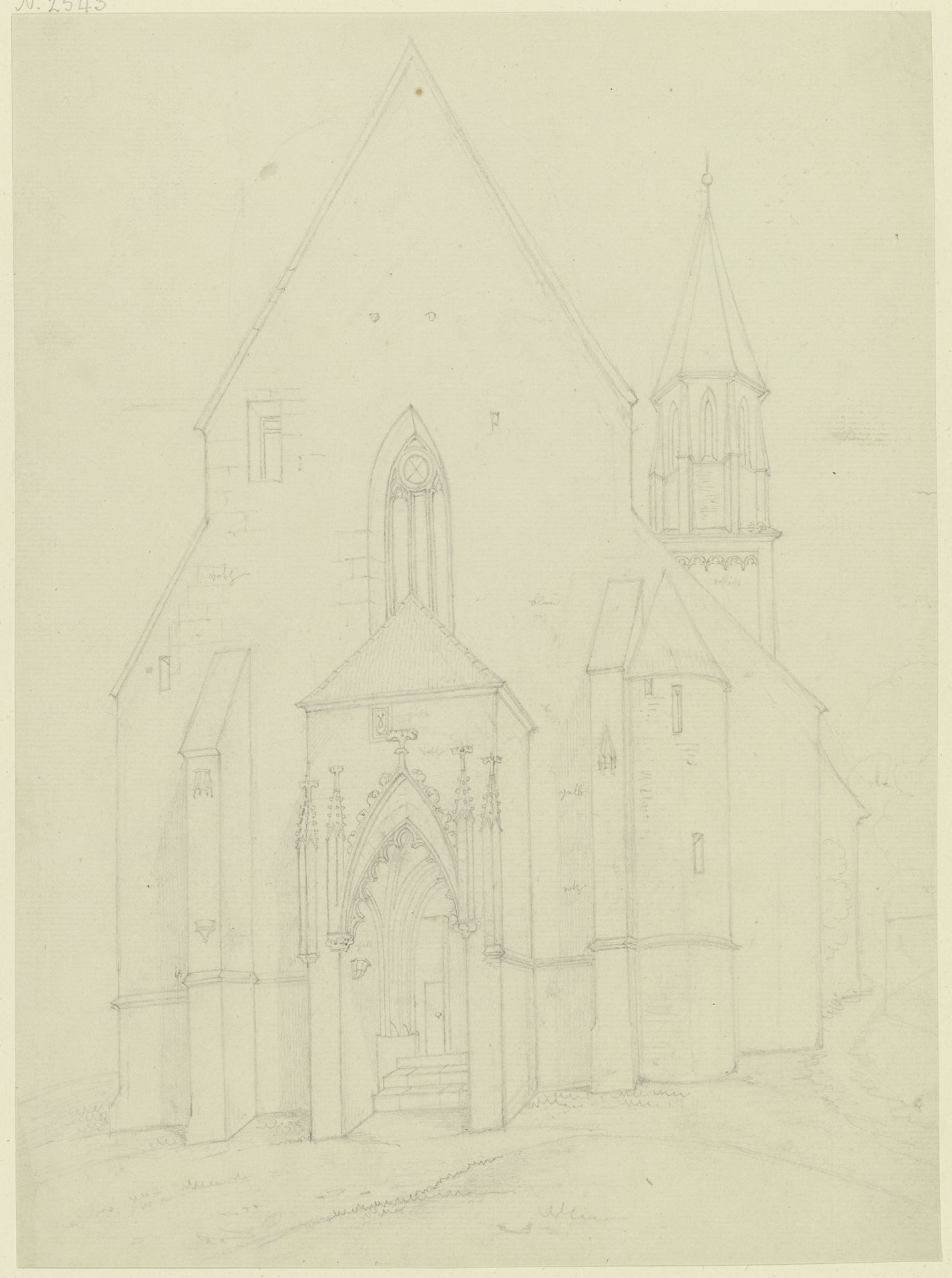 Kirche in Königshofen an der Heide by Karl Ballenberger
