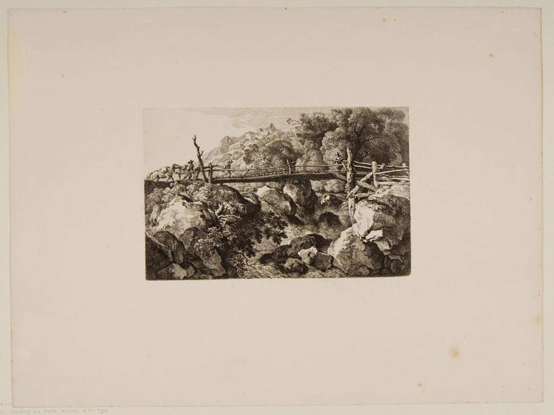 Man Leading His Horse Across a Bridge by Ferdinand Kobell