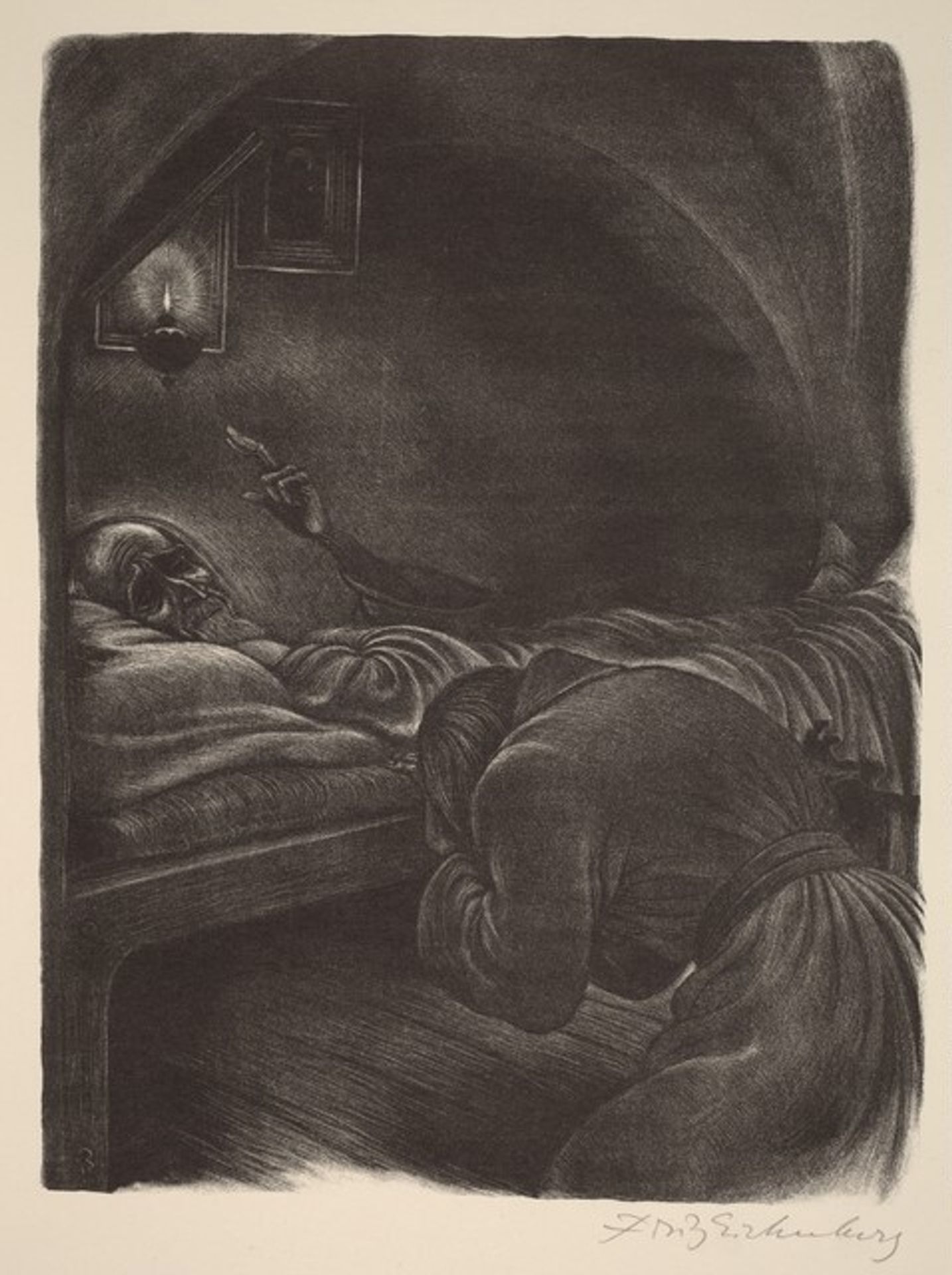 The Blessing of Father Zosima (Book II: An Unfortunate Gathering, p.58) by Fritz Eichenberg