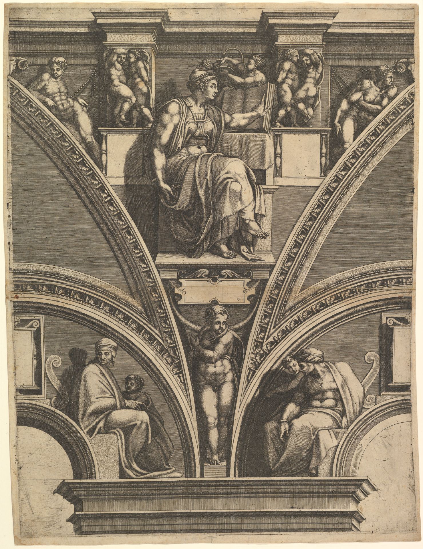 The Eritrean Sibyl; from the series of Prophets and Sibyls in the Sistine Chapel by Giorgio Ghisi