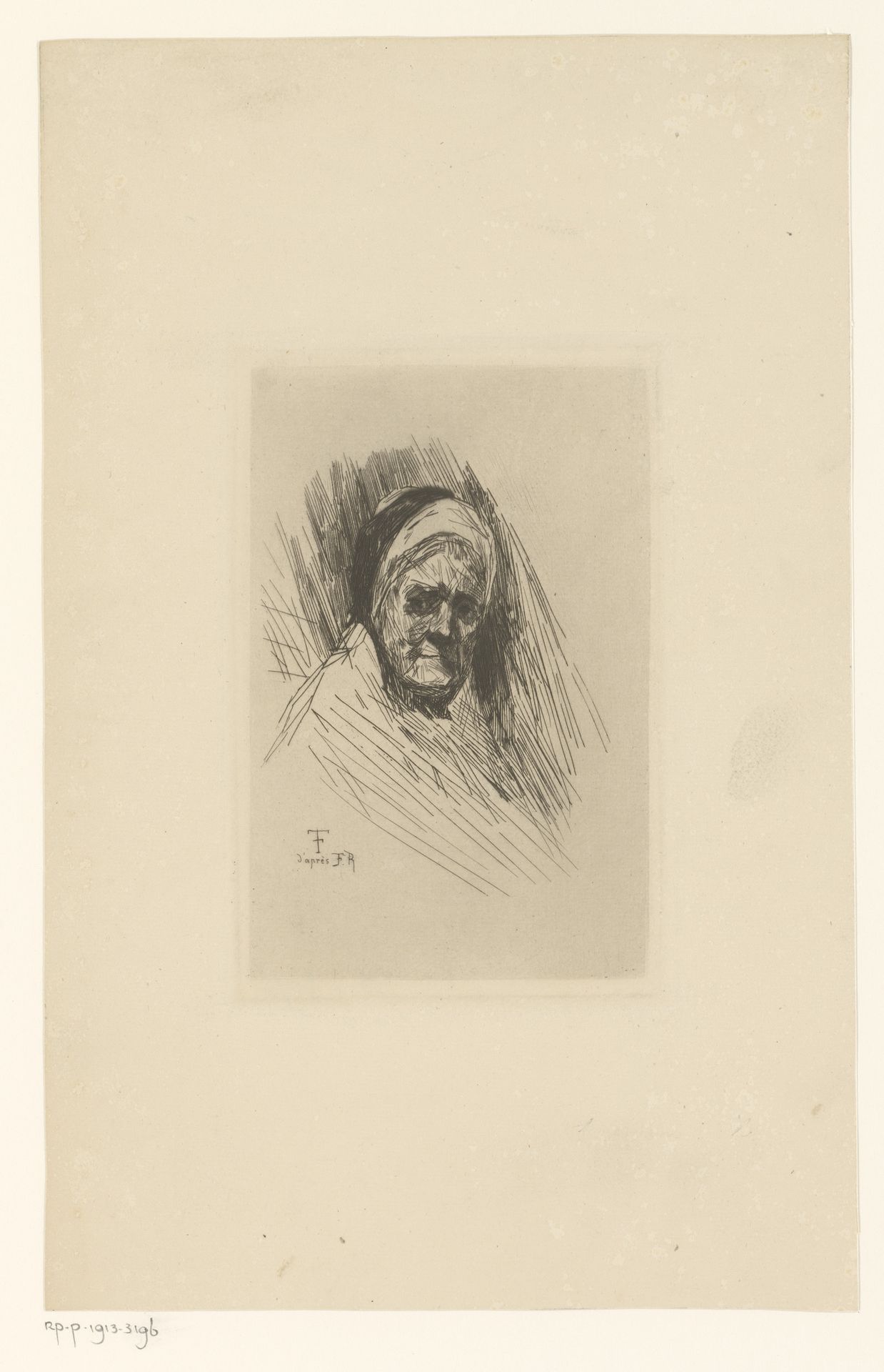 Portret van een onbekende oude vrouw by Jean-François Taelemans