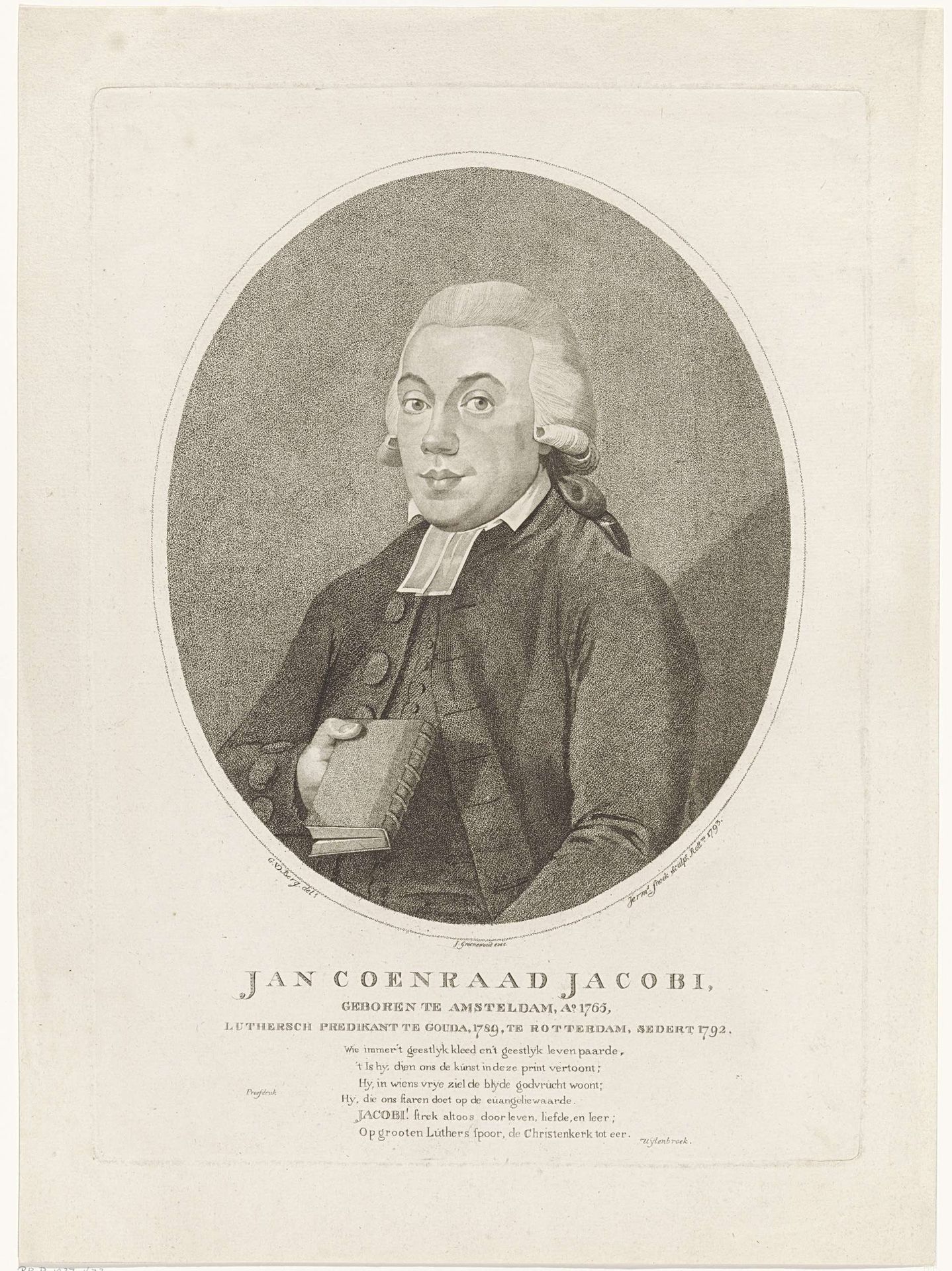 Portret van Jan Coenraad Jacobi by Jeremias Snoek