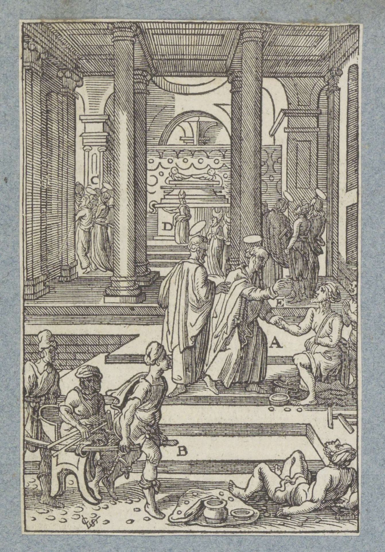Petrus geneest een verlamde by Christoffel van (II) Sichem