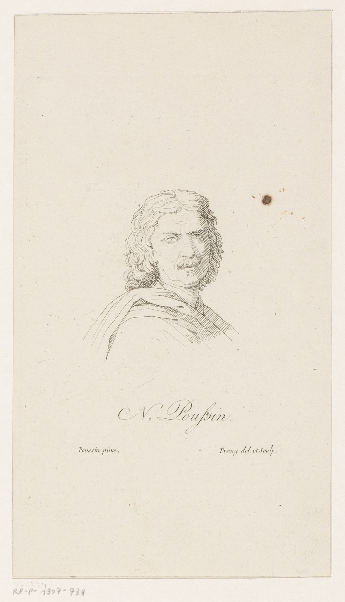Portret van Nicolas Poussin by Jacques Noël Marie Frémy