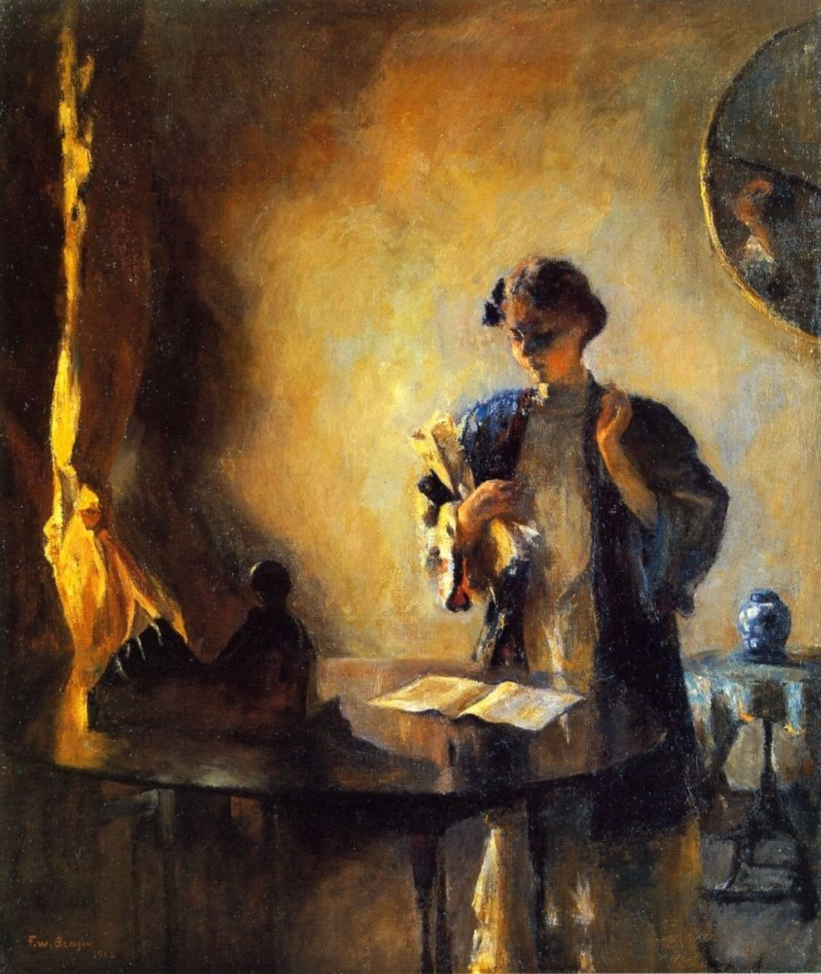 Interior by Frank W. Benson