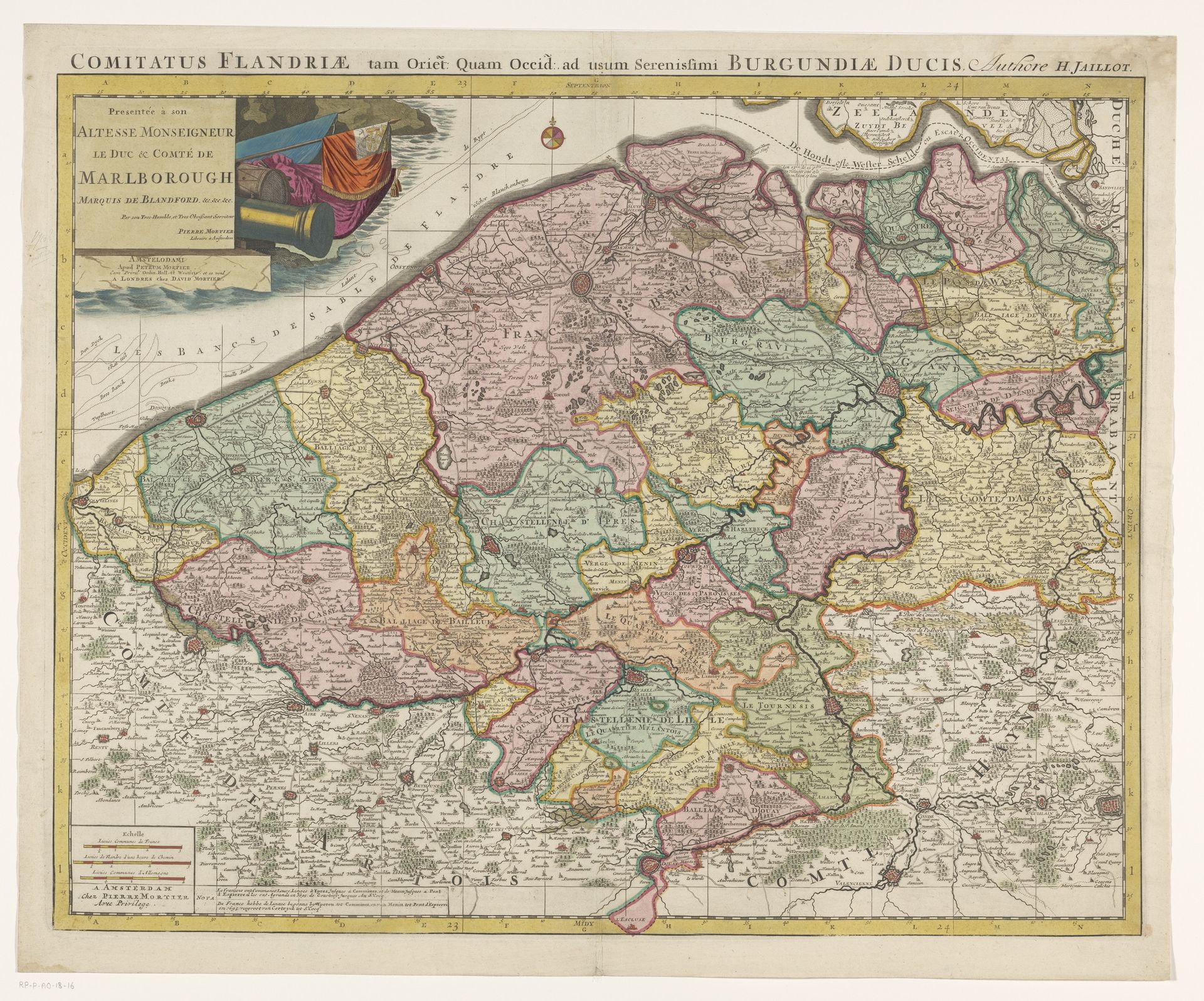 Kaart van het graafschap Vlaanderen by Anonymous