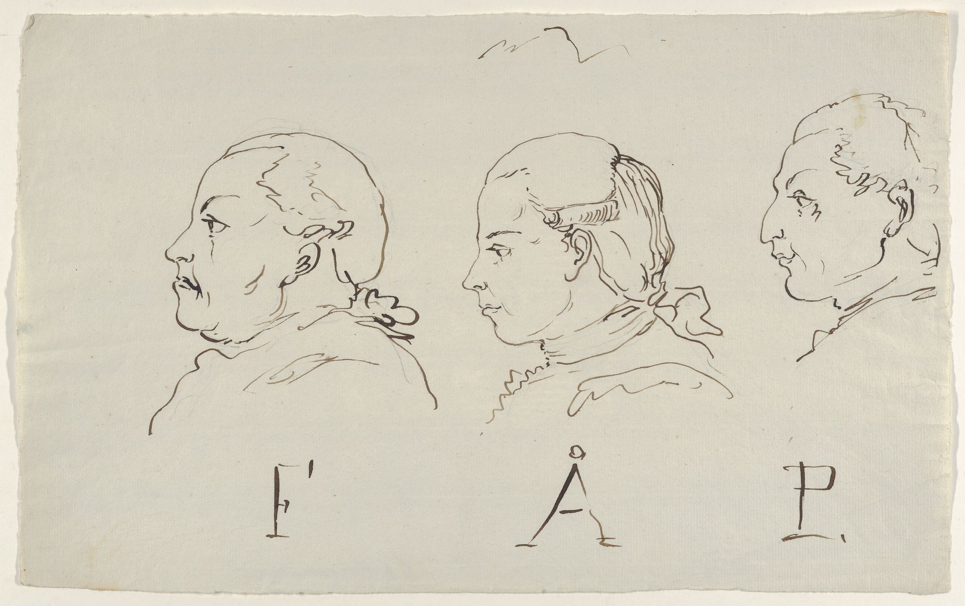 Three Portraits in Profile by Carl August Ehrensvärd