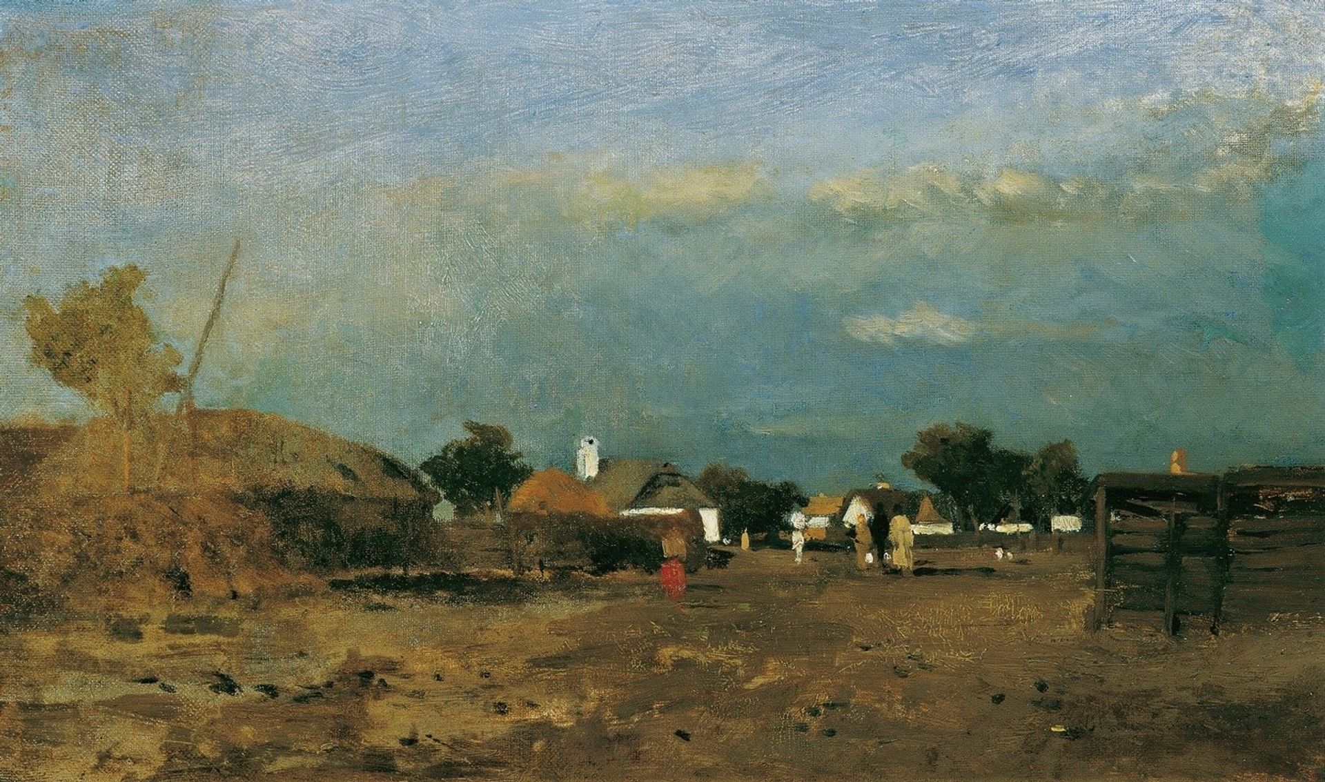 Landschaft in der Puszta Szolnok by Tina Blau