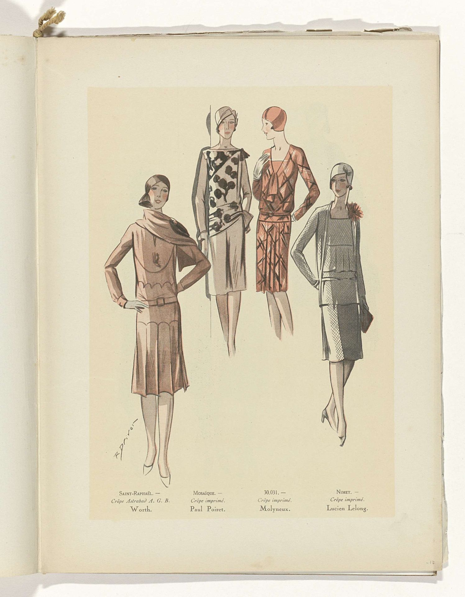 Art - Goût - Beauté, Feuillets de l' élégance féminine, Mars 1929, No. 103, 9e Année, p. 17 by R. Drivon