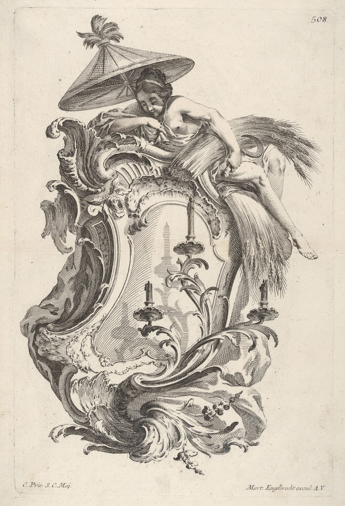 Sconce Representing Summer, from 'Wand-Leuchter die 4 Jahrseiten vorstellend' by Martin Engelbrecht