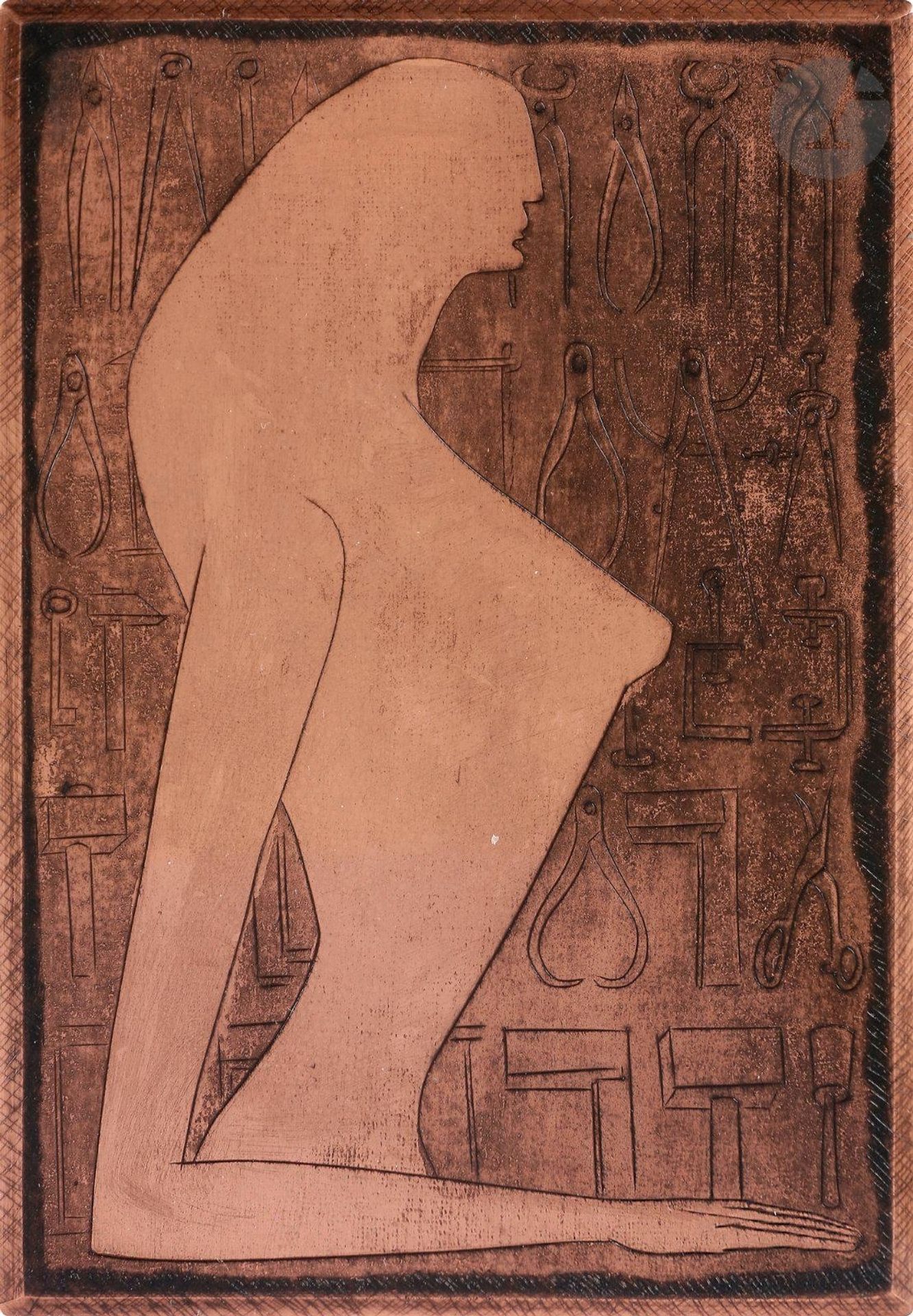 Bare Woman in Profile and Tools by Anton Prinner