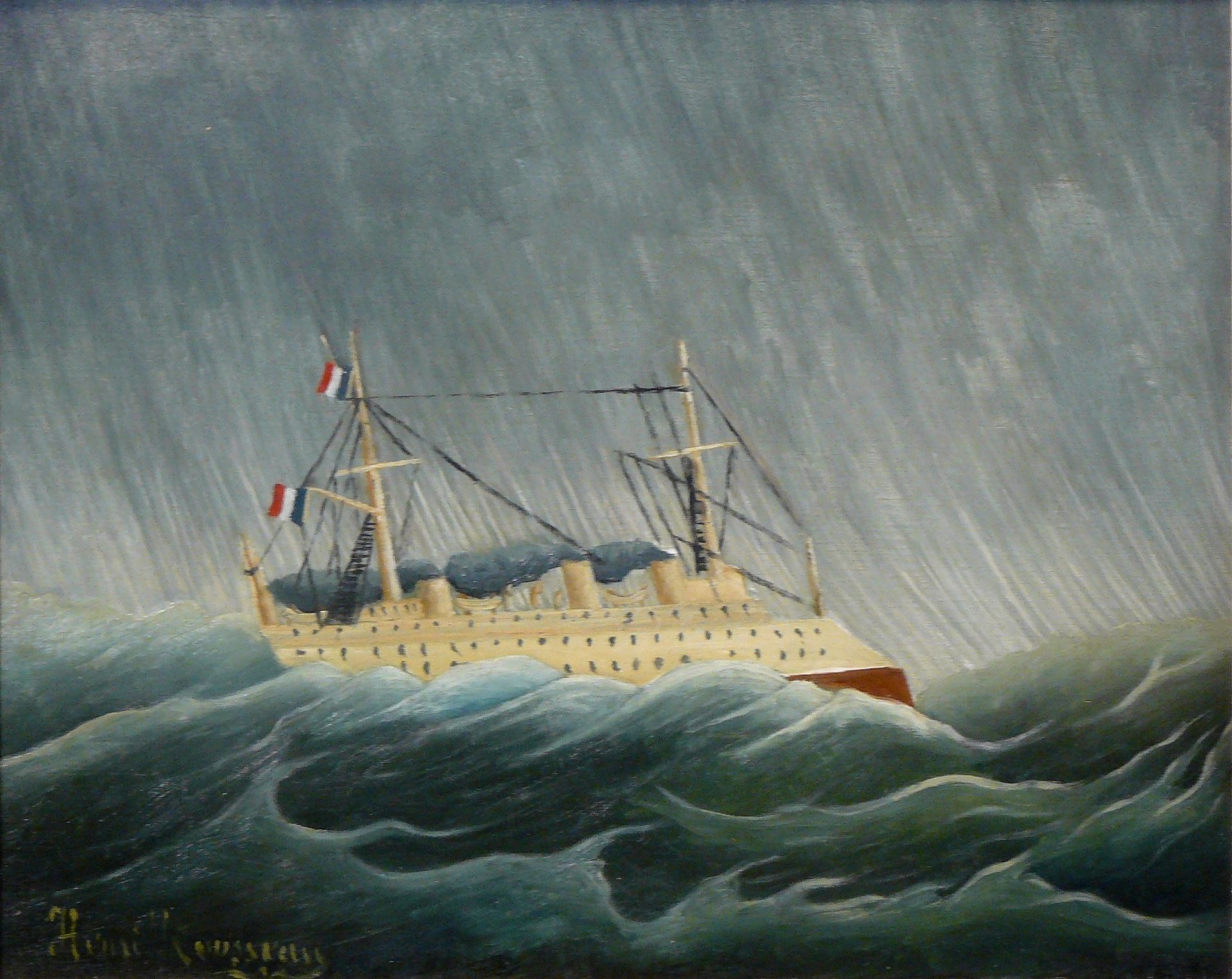 The storm tossed vessel by Henri Rousseau