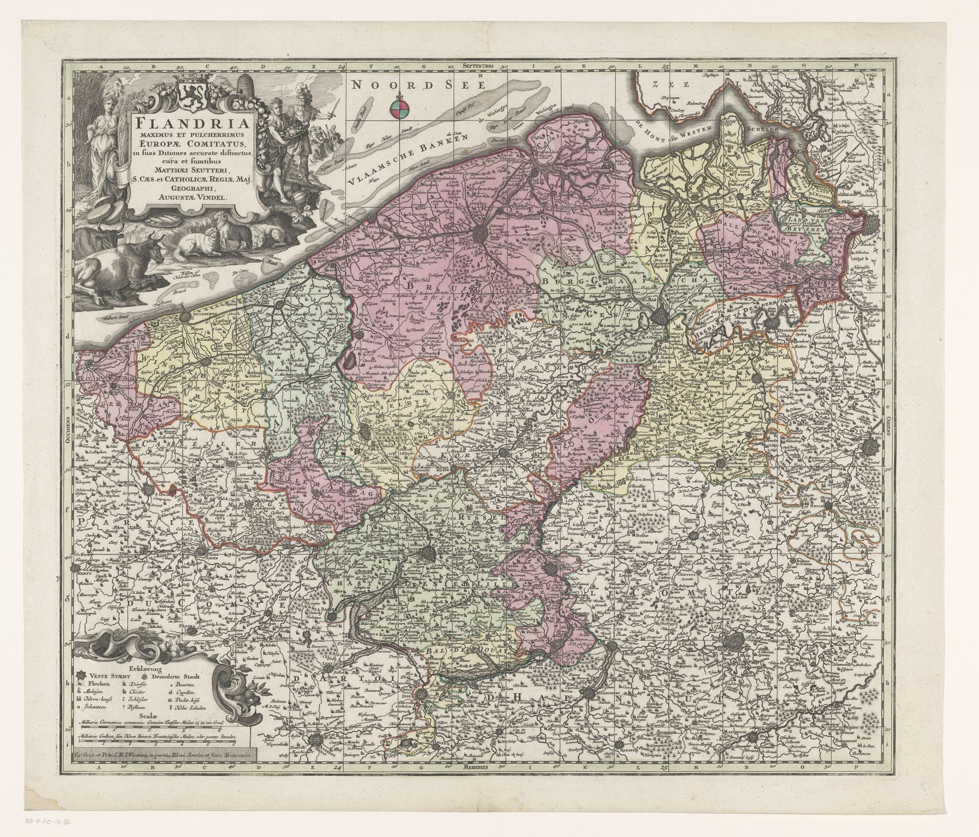 Kaart van het graafschap Vlaanderen by Anonymous