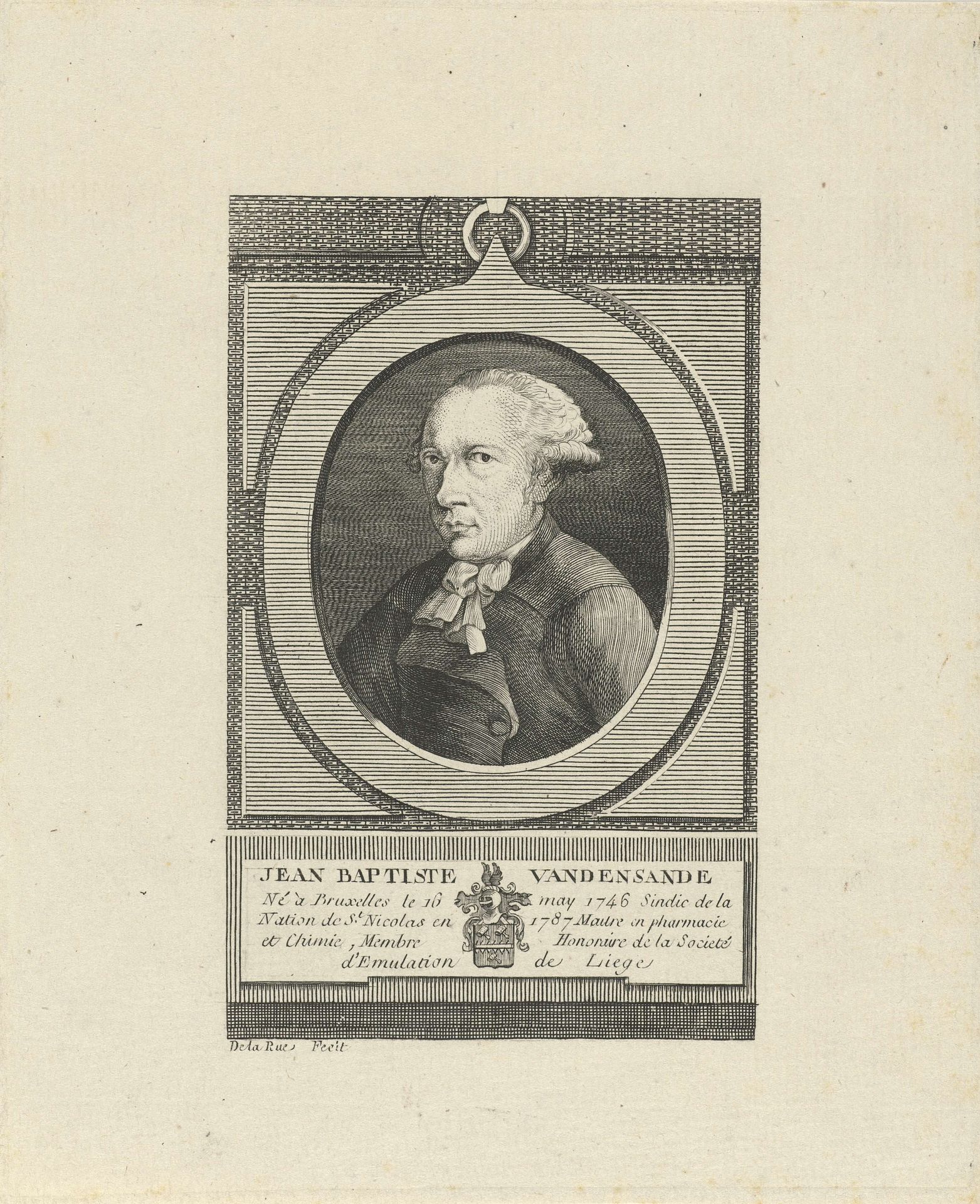 Portret van Jean Baptiste van den Sande by J.F. De La Rue