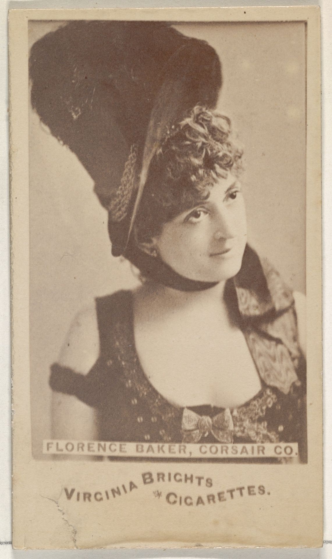Florence Baker, Corsair Co., from the Actors and Actresses series (N45, Type 6) for Virginia Brights Cigarettes by Allen & Ginter