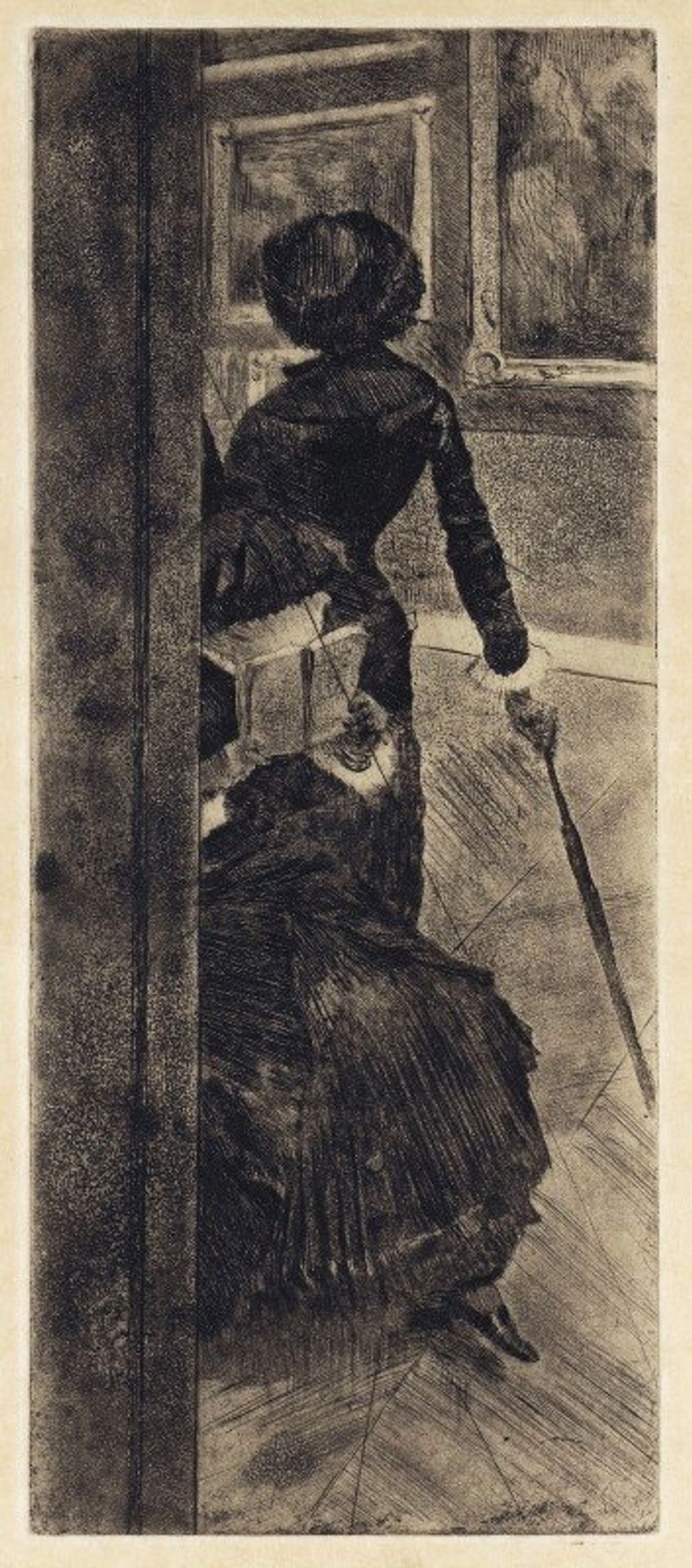 Mary Cassatt at the Louvre; The Paintings Gallery by Edgar Degas