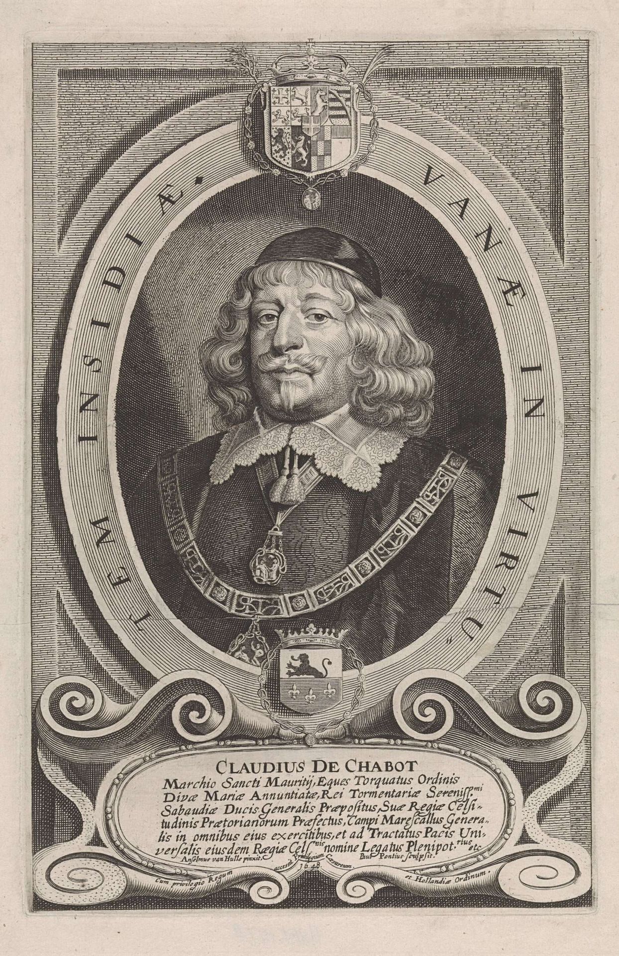 Portret van de markies Claude de Chabot by Paulus Pontius