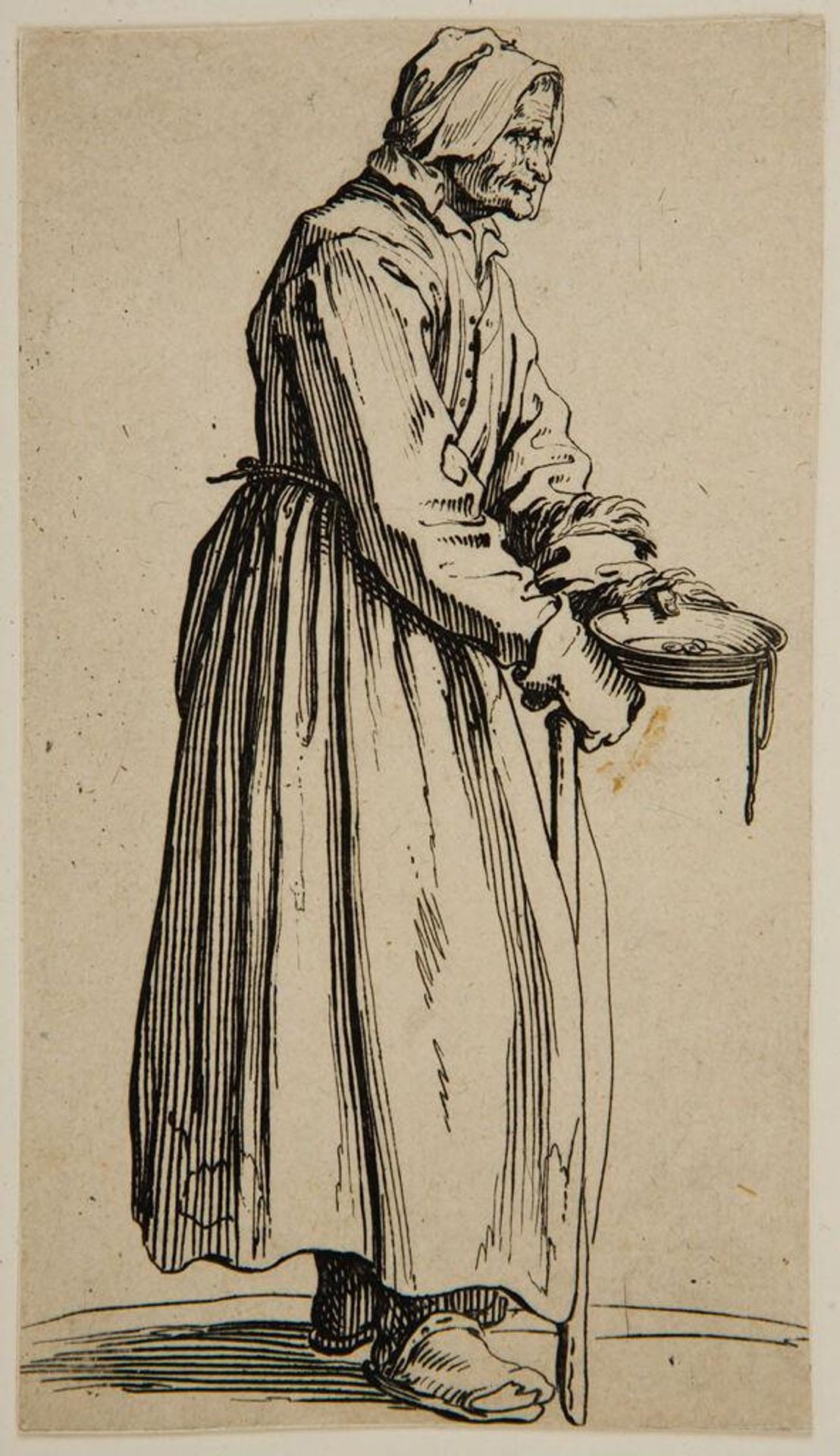 Beggar Woman with a Bowl by Jacques Callot