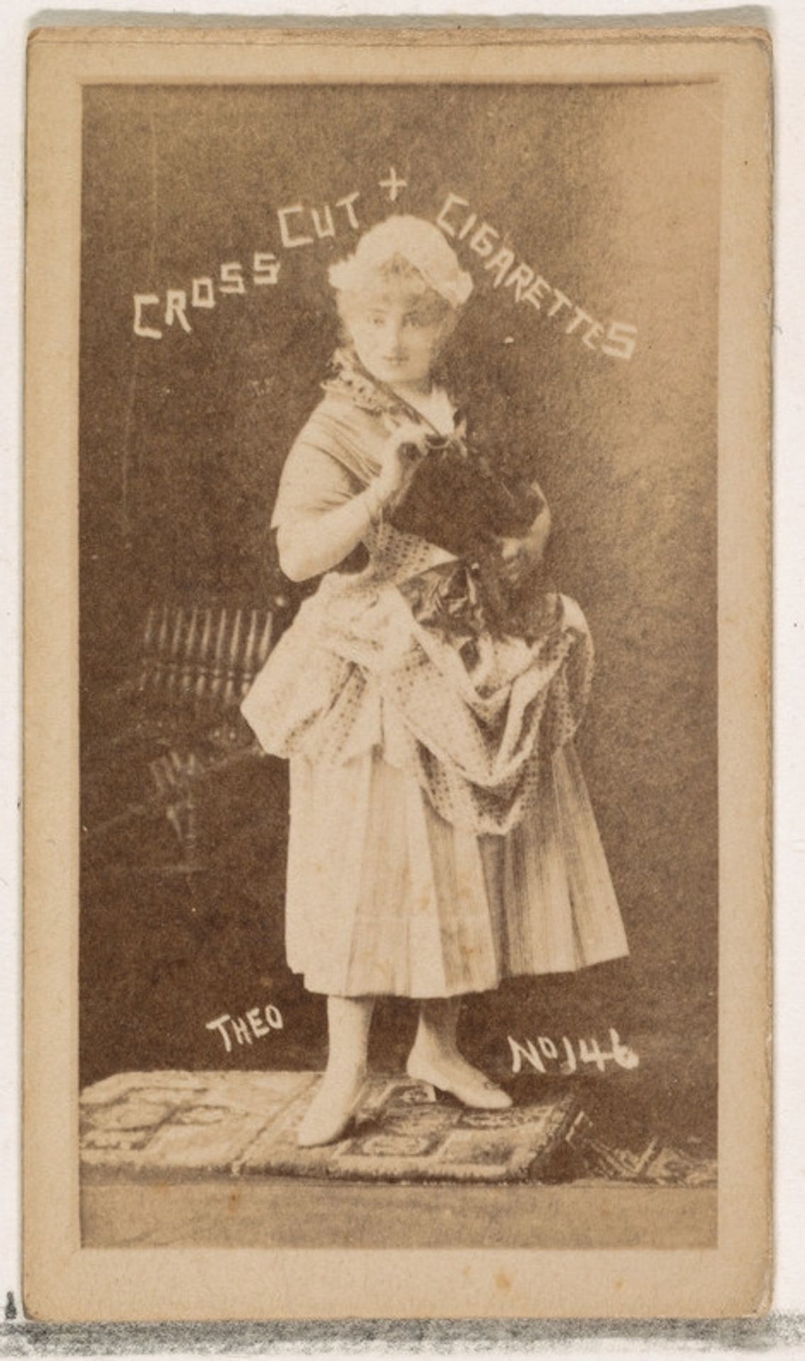 Card Number 146, Theo, from the Actors and Actresses series (N145-1) issued by Duke Sons & Co. to promote Cross Cut Cigarettes by W. Duke, Sons & Co.