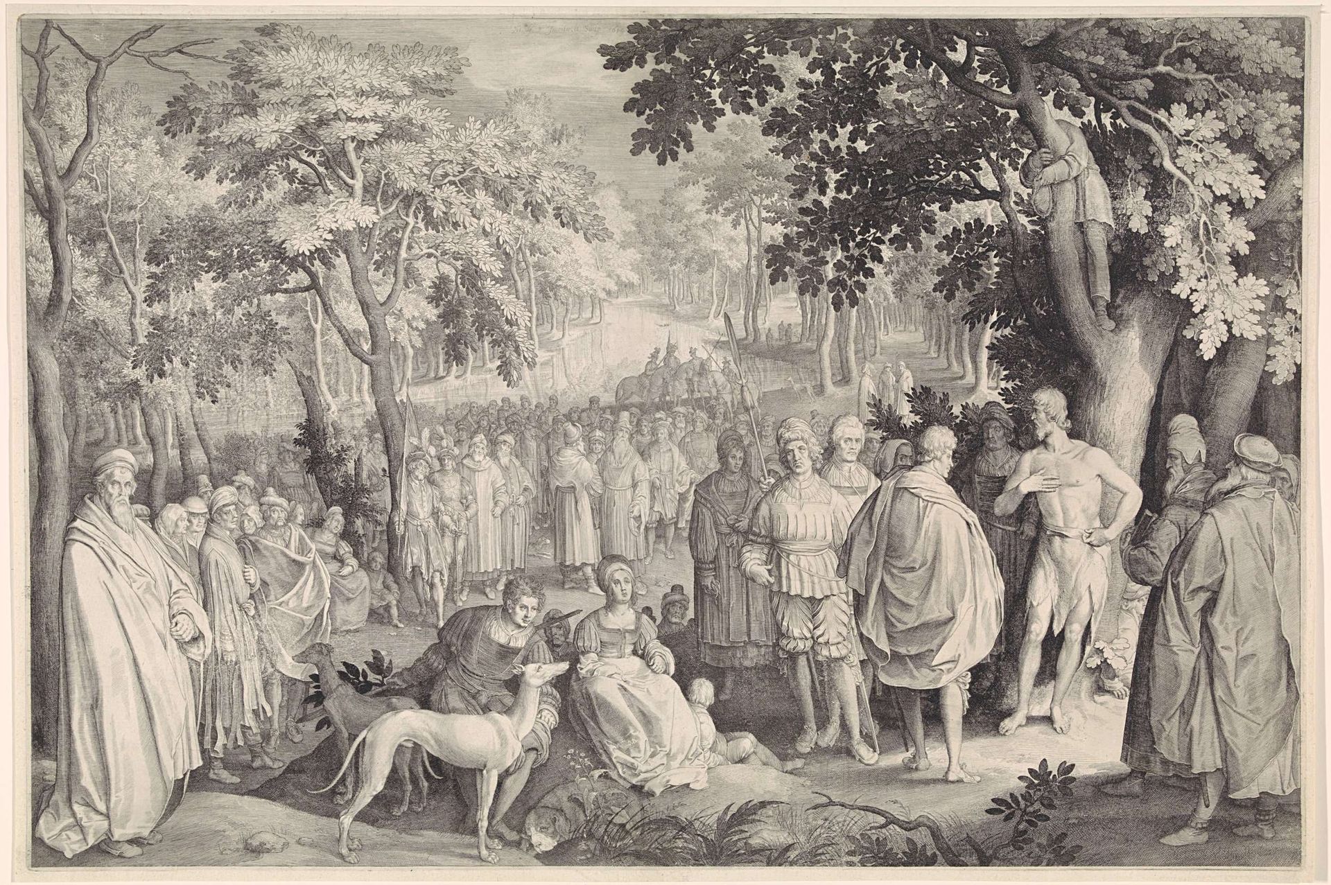 Prediking van Johannes de Doper by Nicolaes de Bruyn