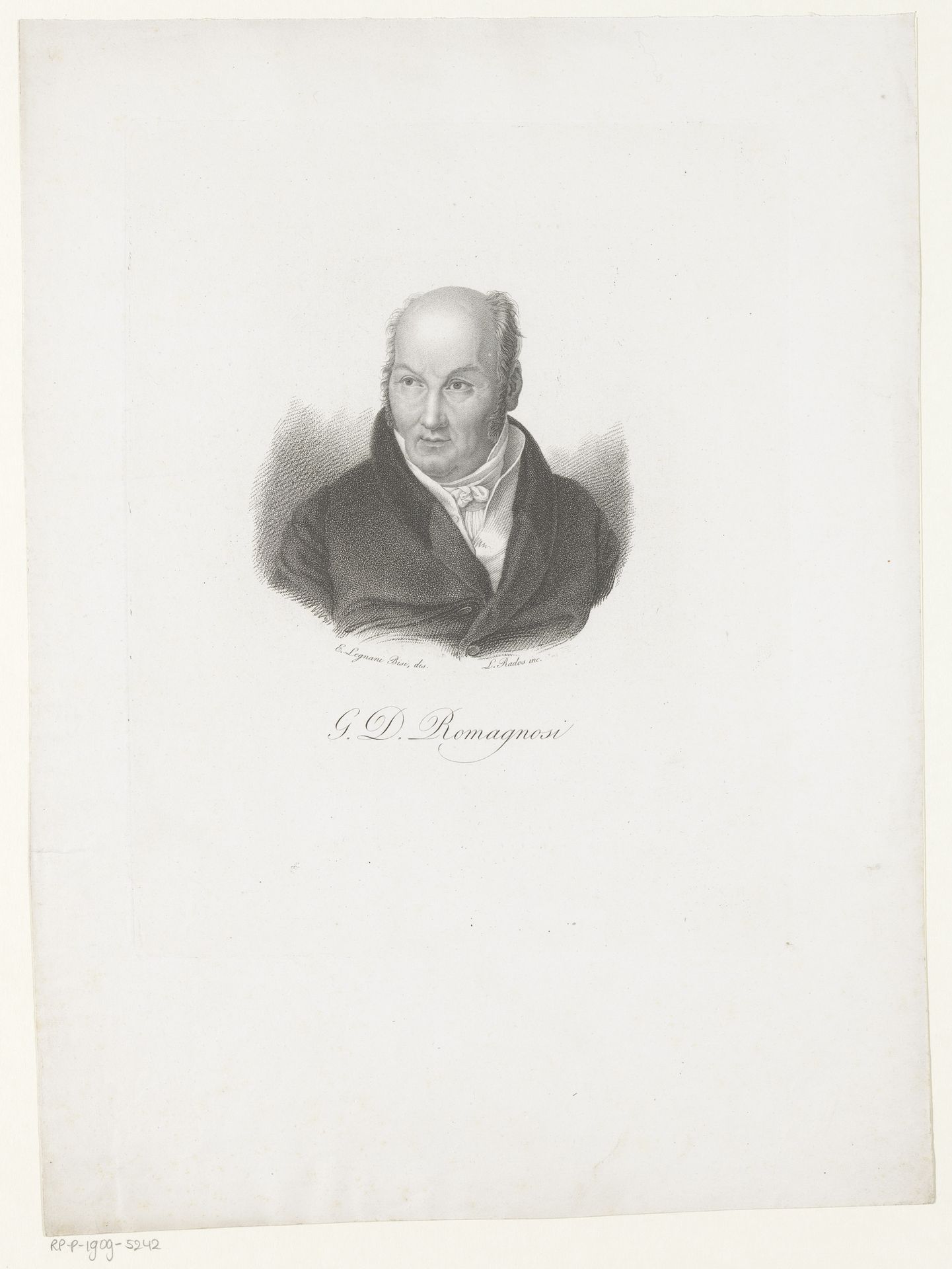 Portret van Gian Domenico Romagnosi by Luigi Rados