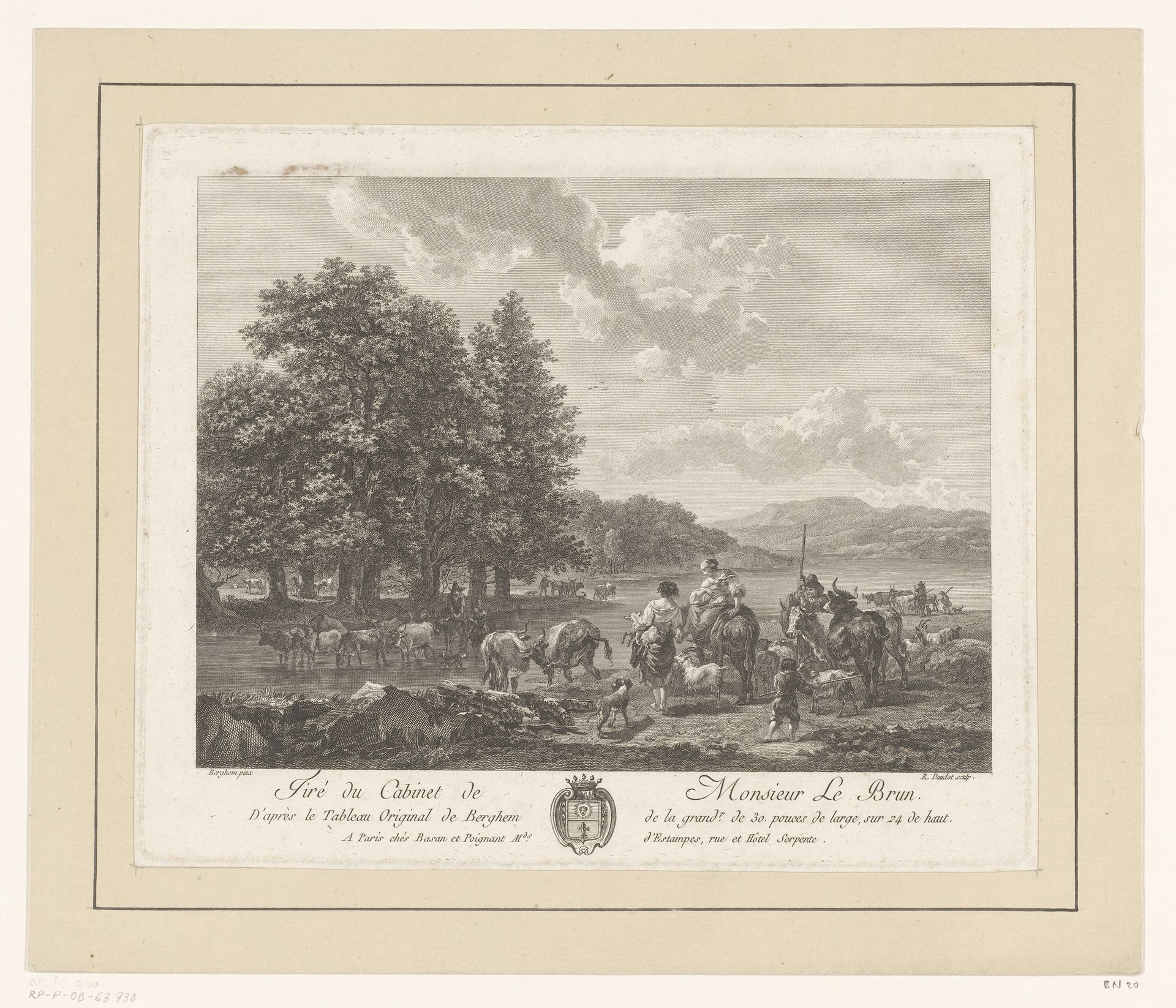Landschap met wadende koeien by Robert Daudet