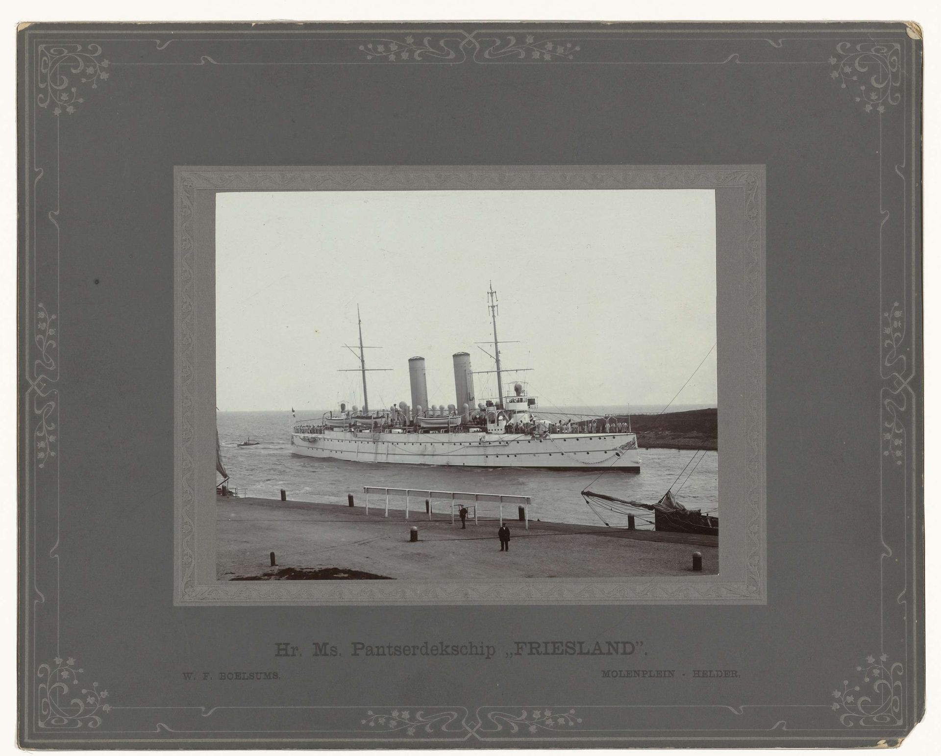 Het Nederlandse marine pantserschip Hr.Ms. Friesland by Willem Frederik Boelsums