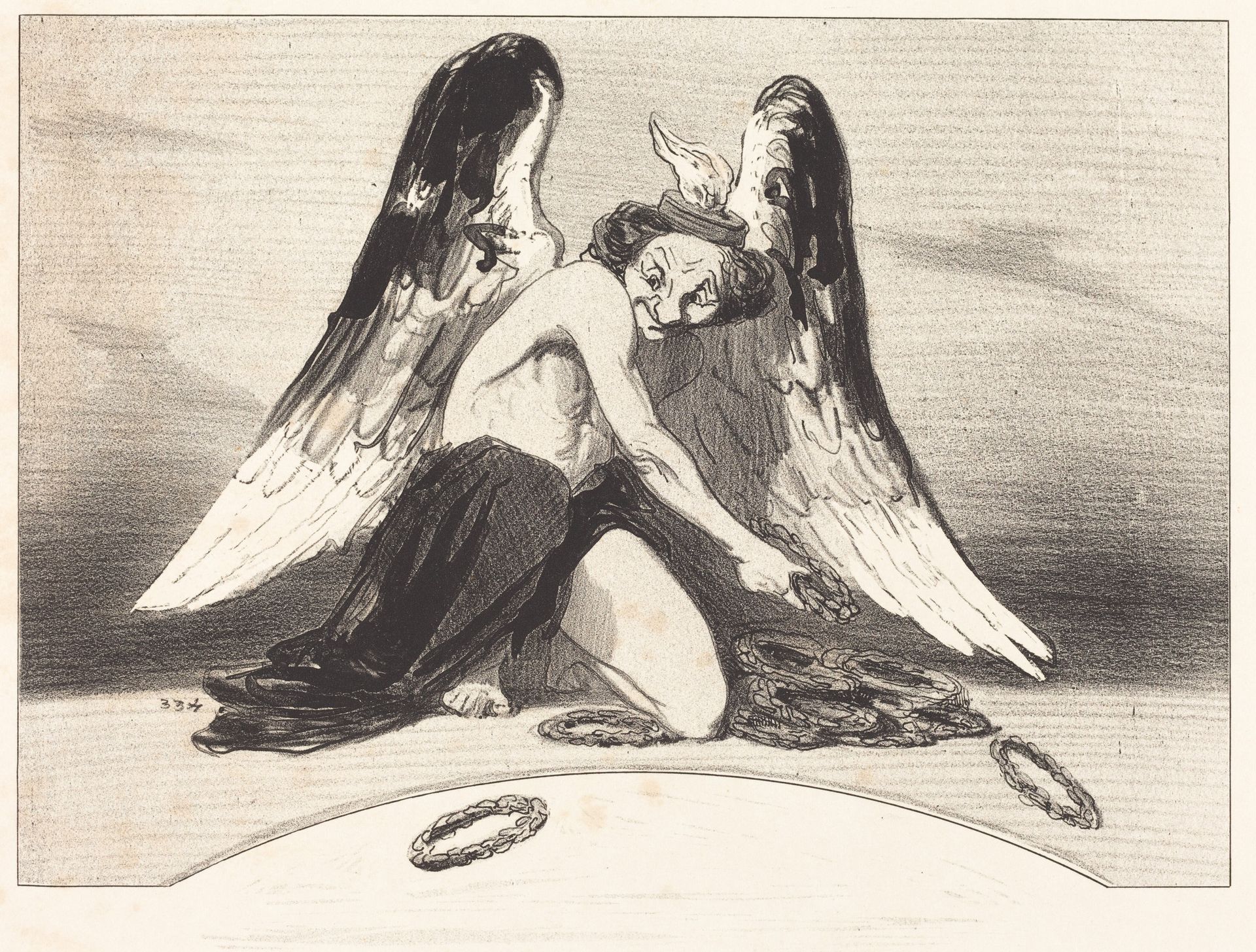 Le Charivari reconnaissant a l'année 1841 by Honoré Daumier