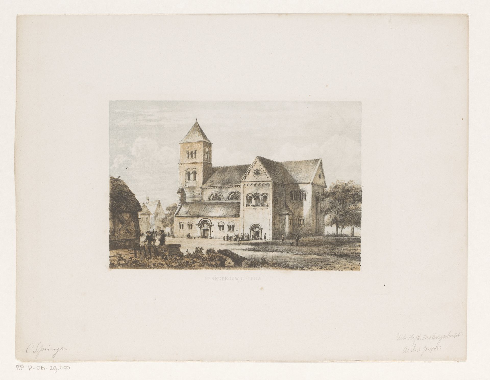 Twaalfde-eeuwse kerk by Cornelis Springer