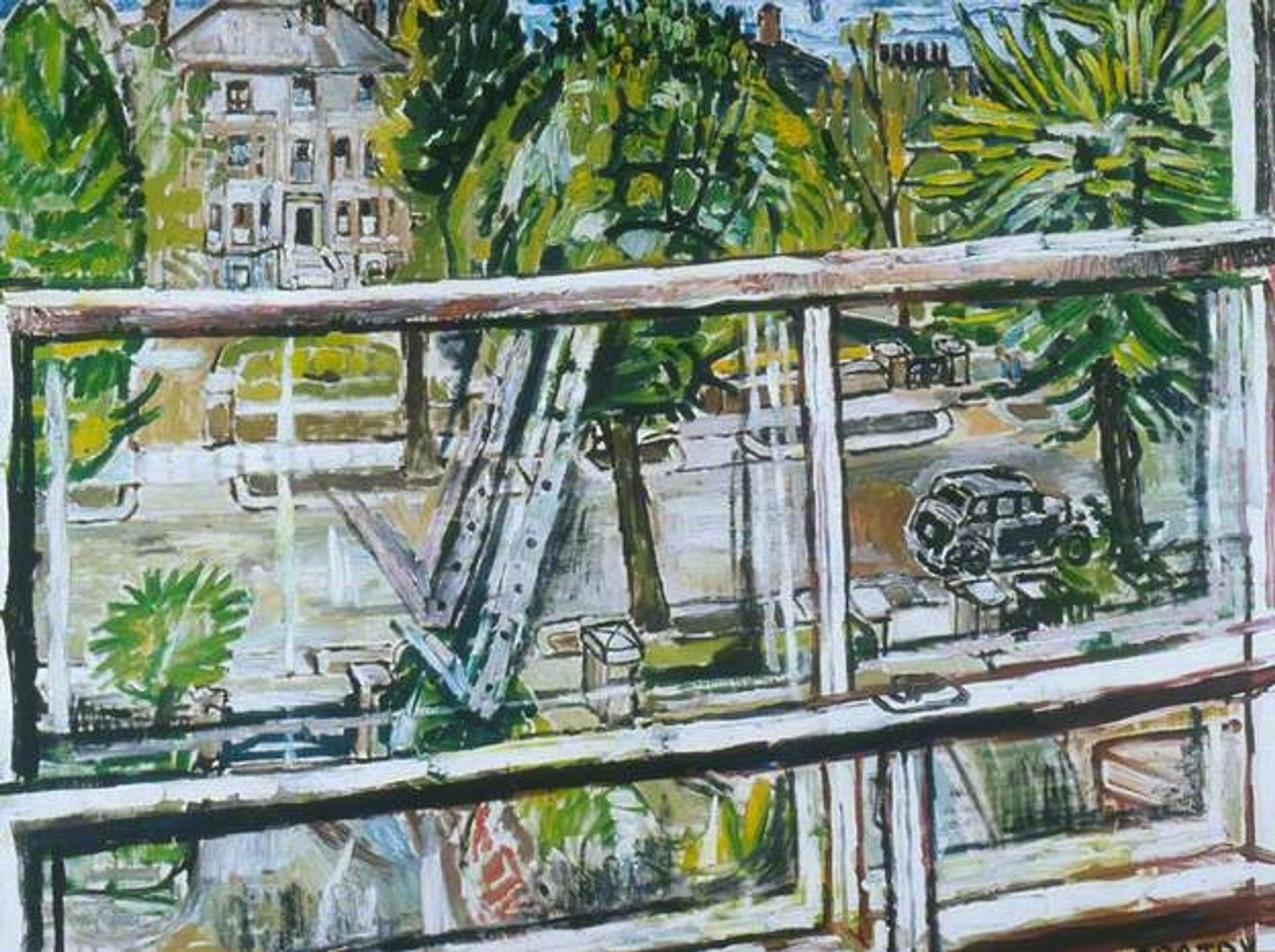 Canvas Reflected in a Window by John Bratby