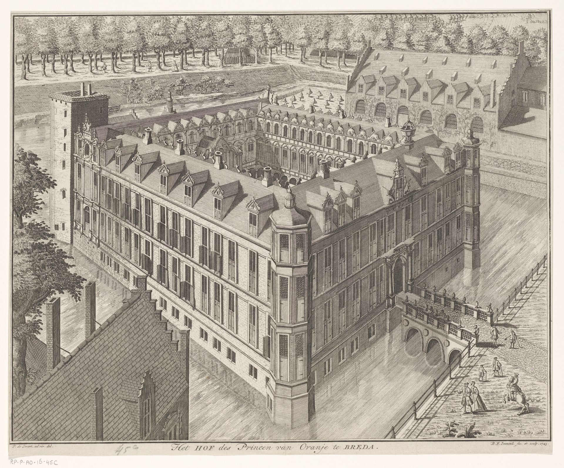 Gezicht op het Kasteel van Breda by B.F. Immink