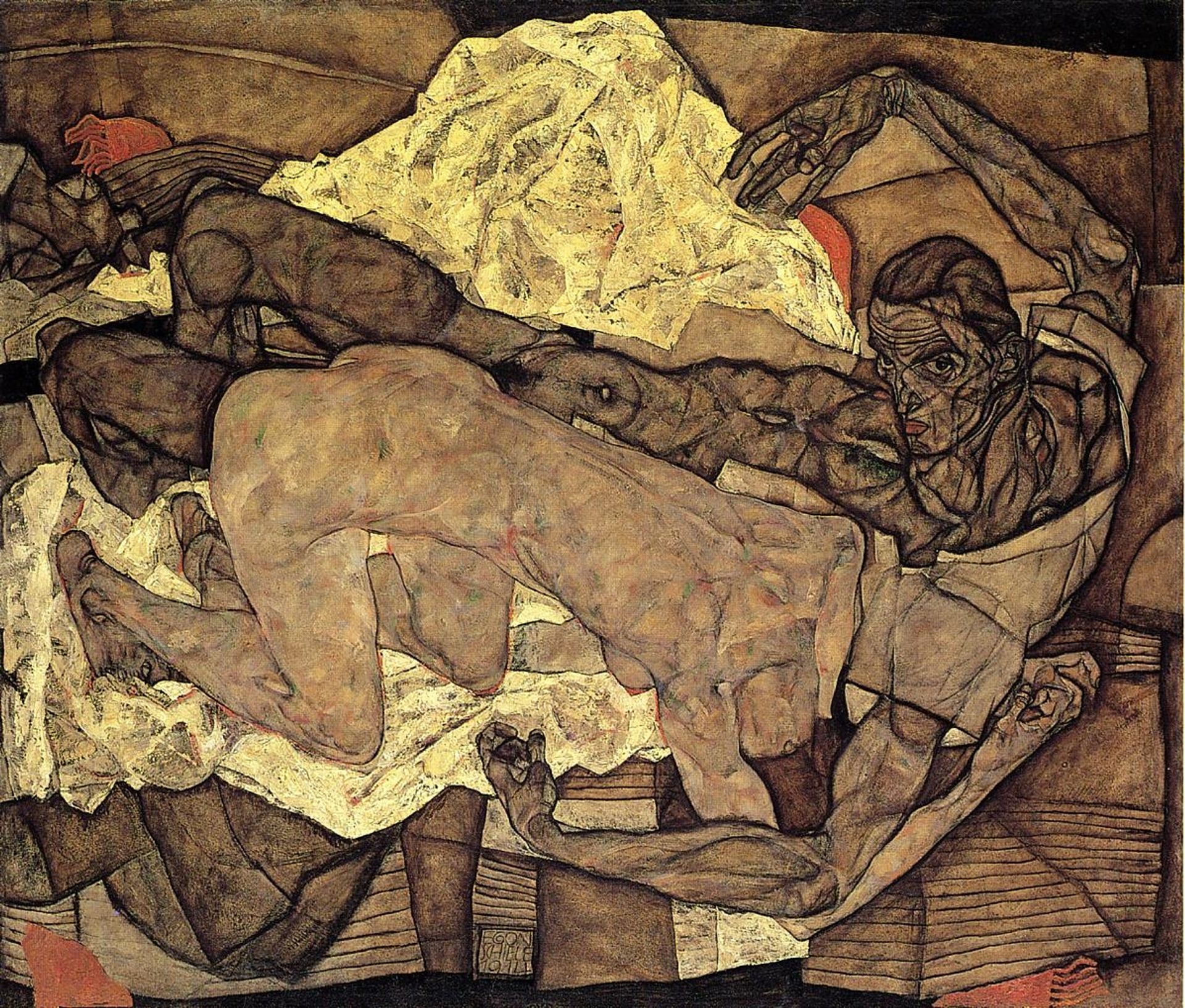 Lovers Man and Woman by Egon Schiele