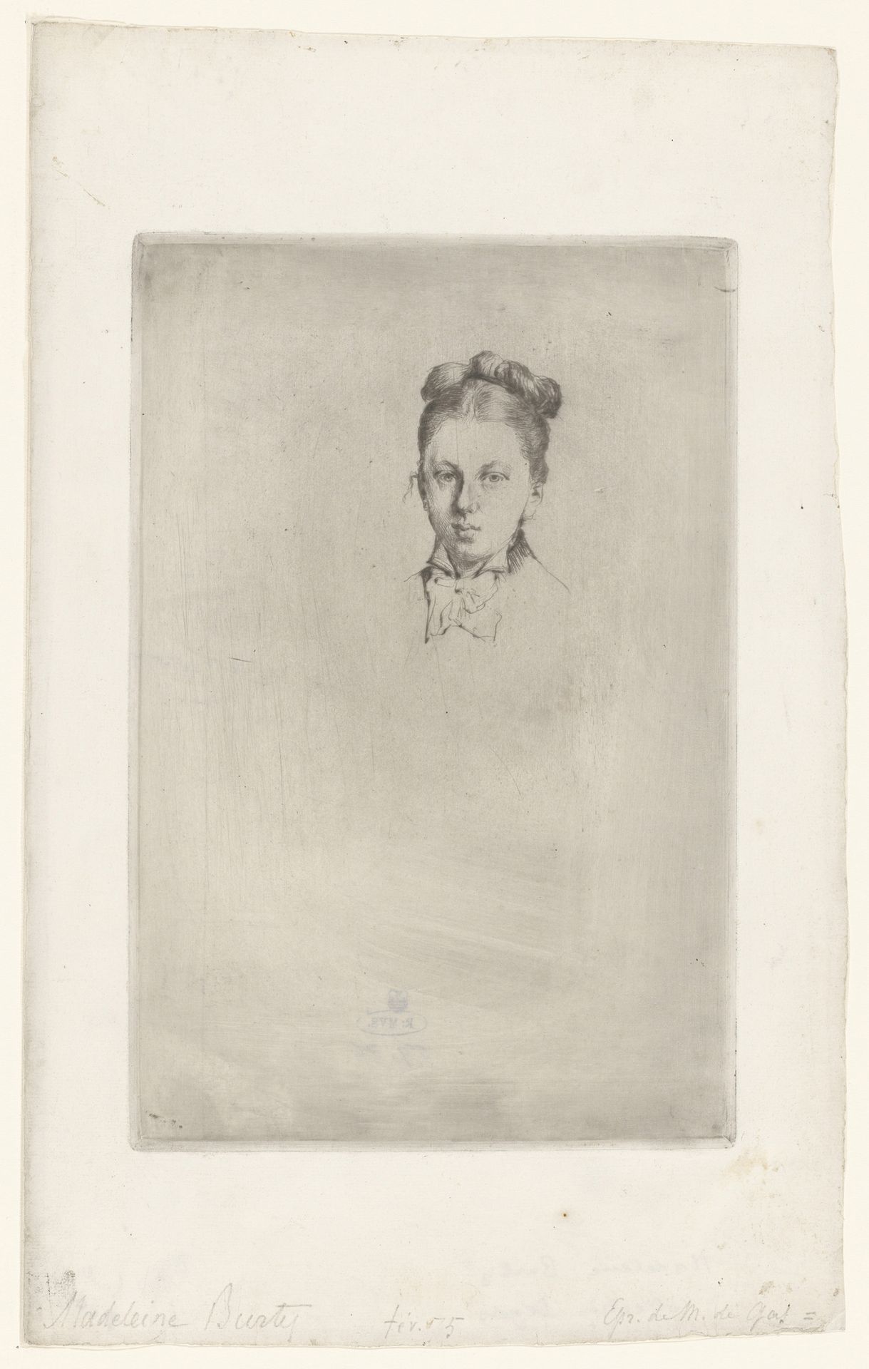 Portret van Madeleine Burty by Marcellin Desboutin