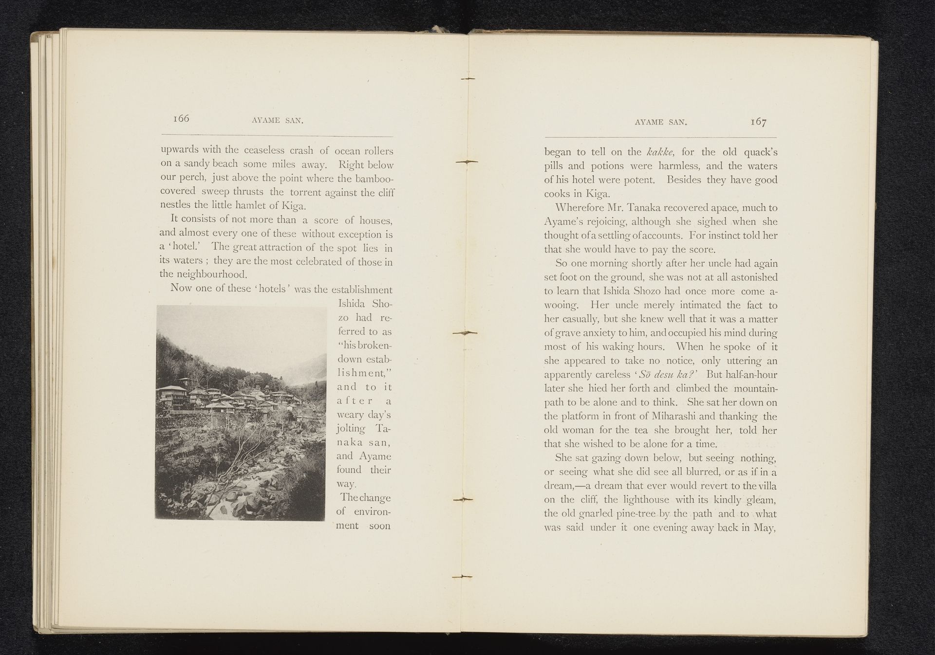 Gezicht op een dorp te Japan by William Kinnimond Burton
