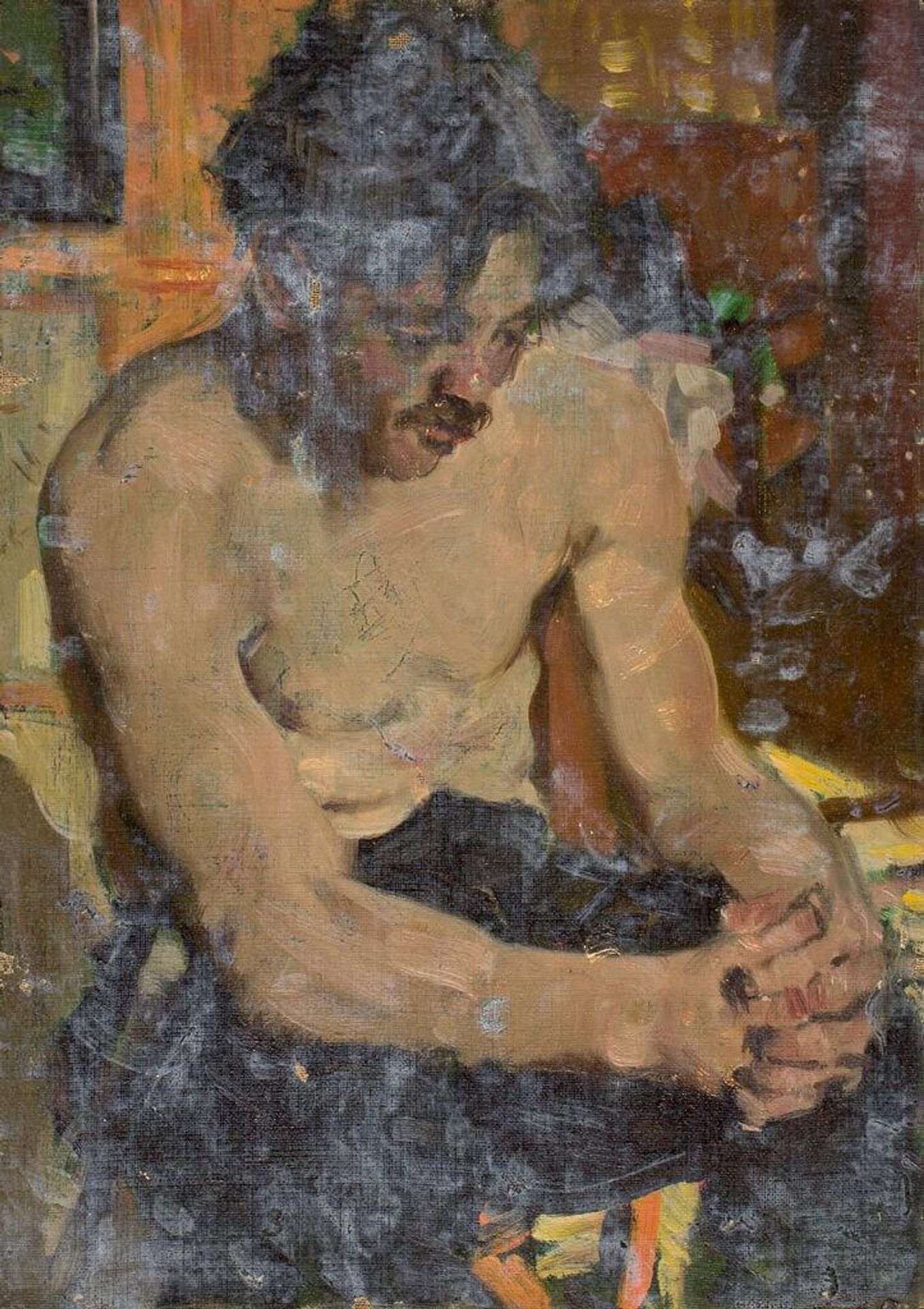 Portrait of a Seated Man with Hands Clasped by Denman Waldo Ross