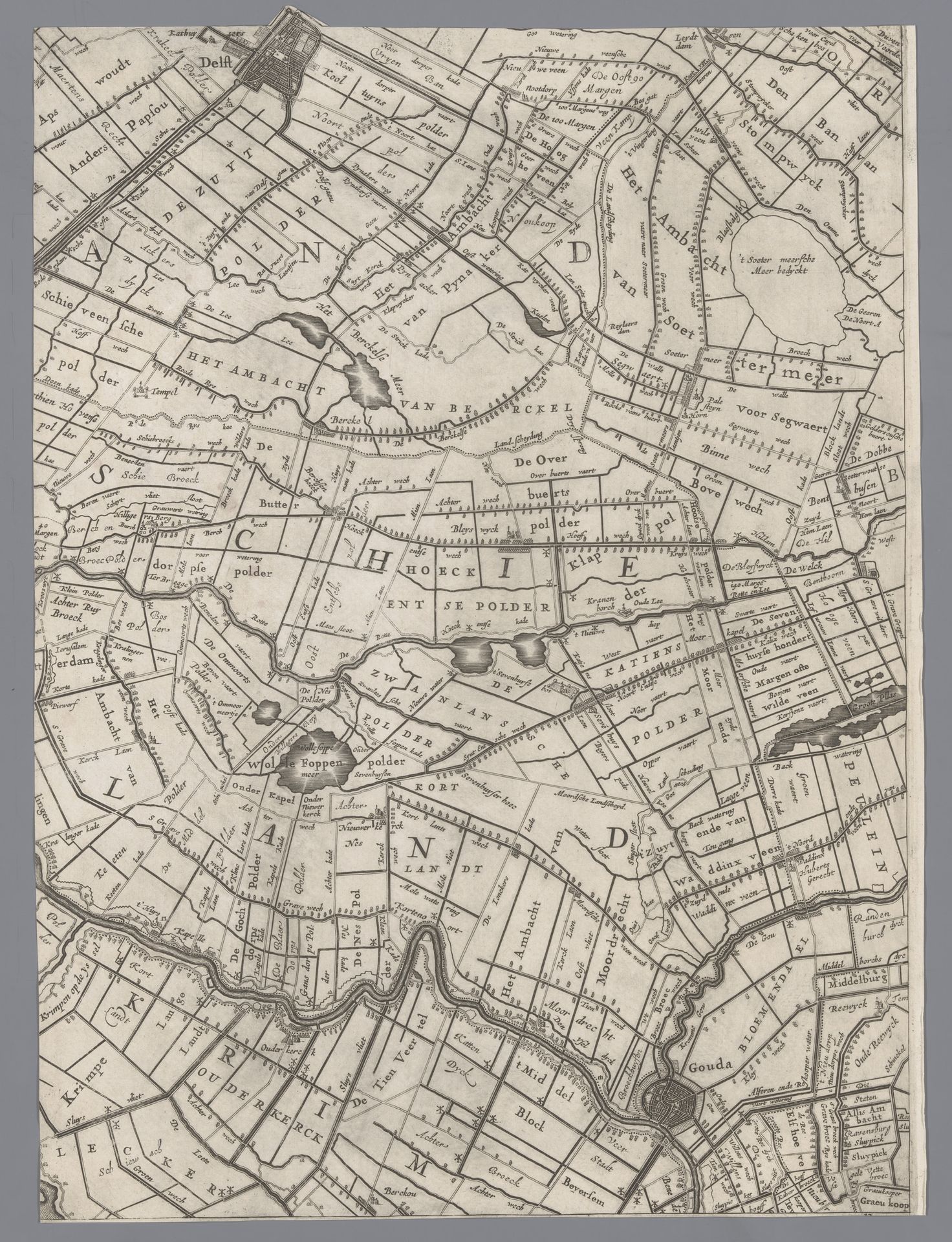 Kaart van het Graafschap Holland en Utrecht (plaat 13) by Jacob Aertsz. (I) Colom