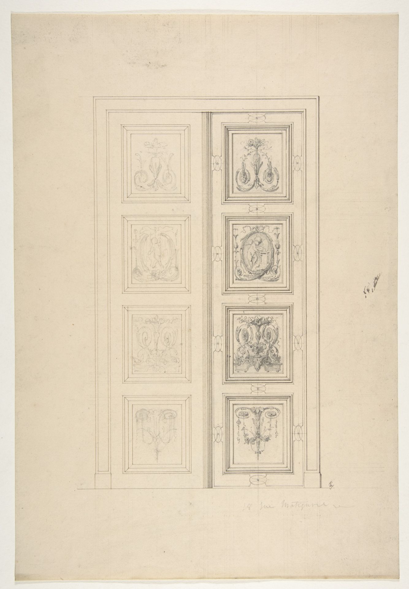 Design for double doors in a house at 18 rue Matignon by Jules-Edmond-Charles Lachaise